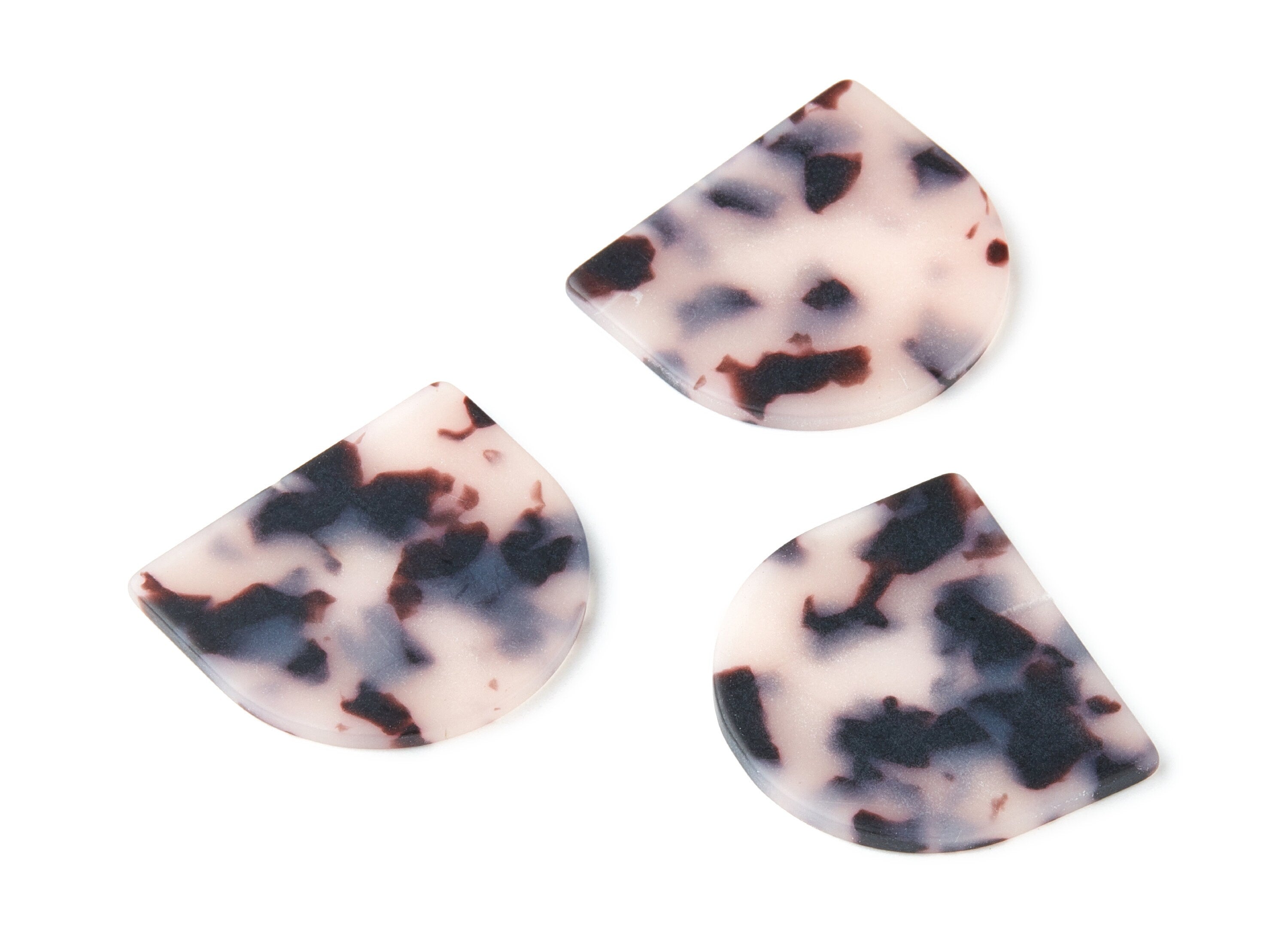 Acetate D Charms - Matte Blonde Tortoise Shell Earrings - D Earrings - Earring Findings - Color Code: A09 - 29.5x34.3x2.48mm - AC1381B - DOMEDBAZAAR
