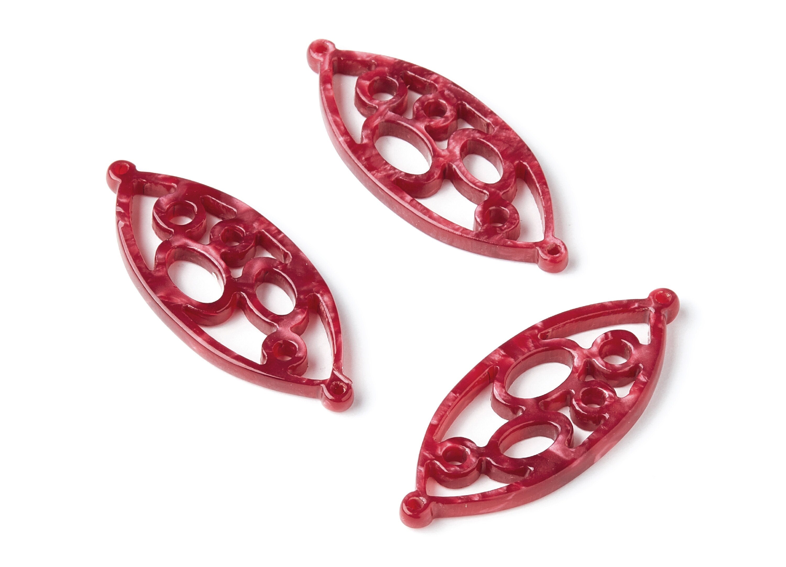 Acetate Leaf Earring Charms - Leaf Shaped Pendant - Earring Findings - Jewelry Supplies - 43.78x18x2.84mm - AC1372D - DOMEDBAZAAR