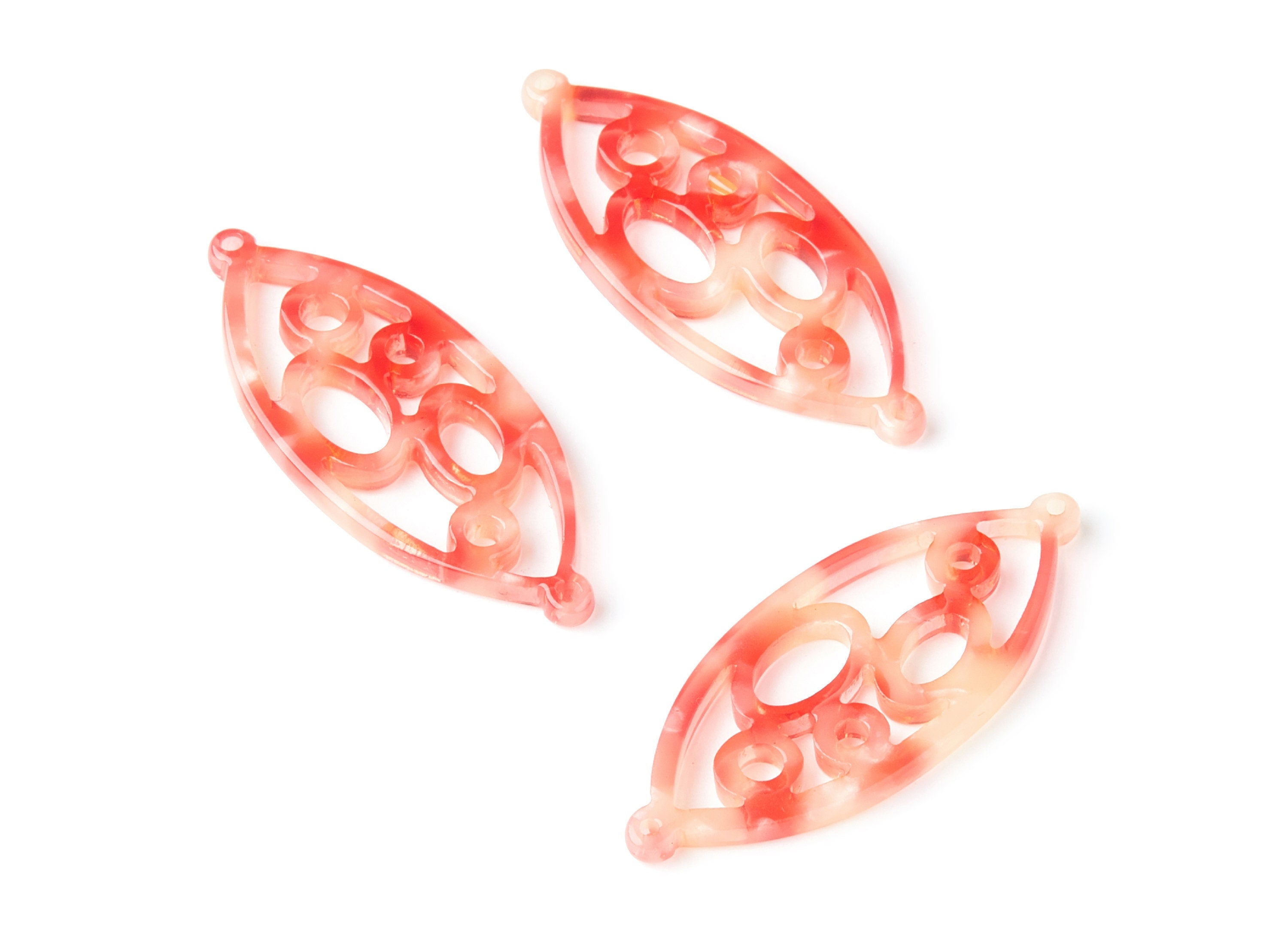 Acetate Leaf Earring Charms - Leaf Shaped Pendant - Earring Findings - Jewelry Supplies - 43.78x18x2.84mm - AC1372F - DOMEDBAZAAR
