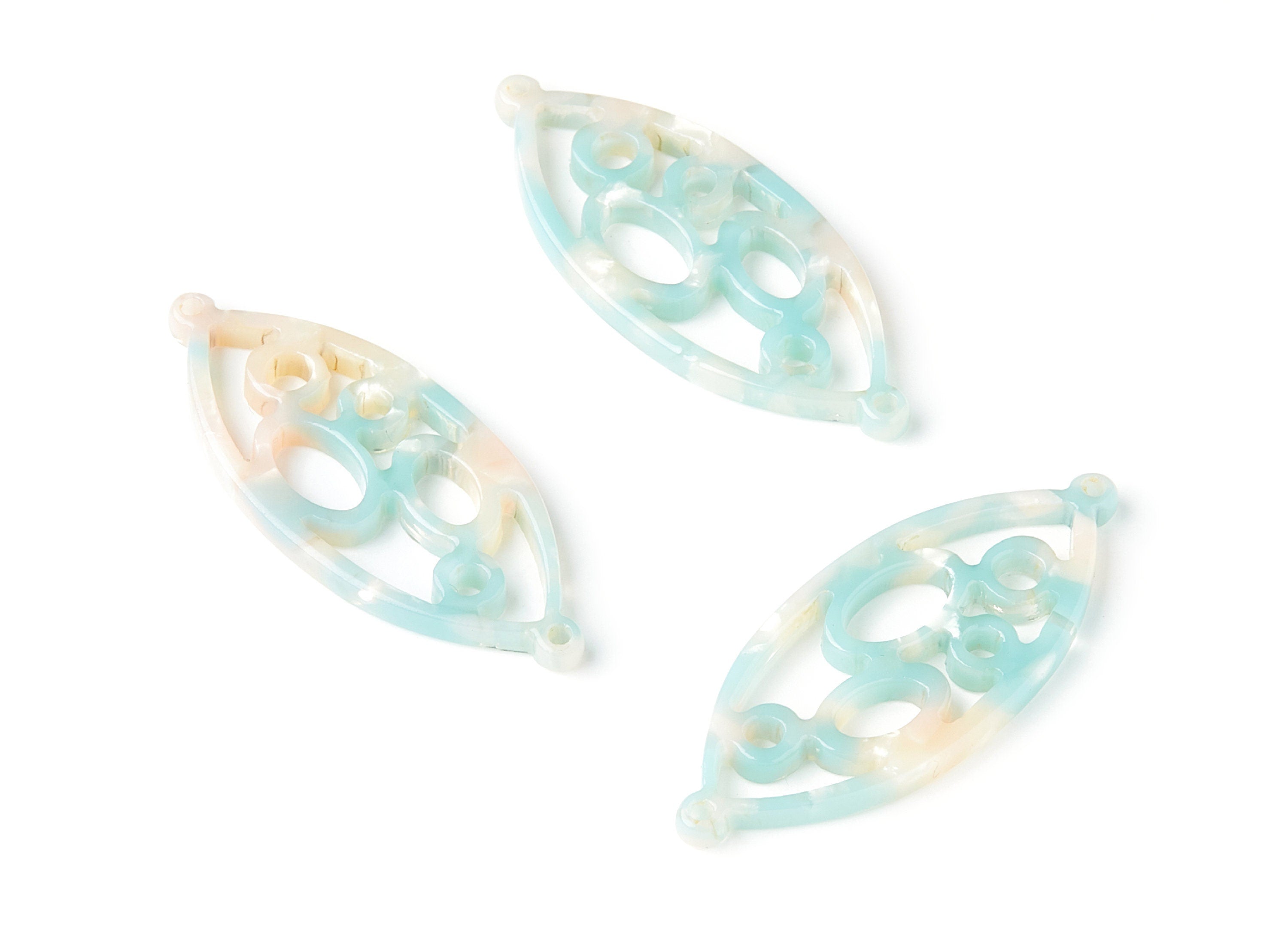 Acetate Leaf Earring Charms - Leaf Shaped Pendant - Earring Findings - Jewelry Supplies - 43.78x18x2.84mm - AC1372H - DOMEDBAZAAR