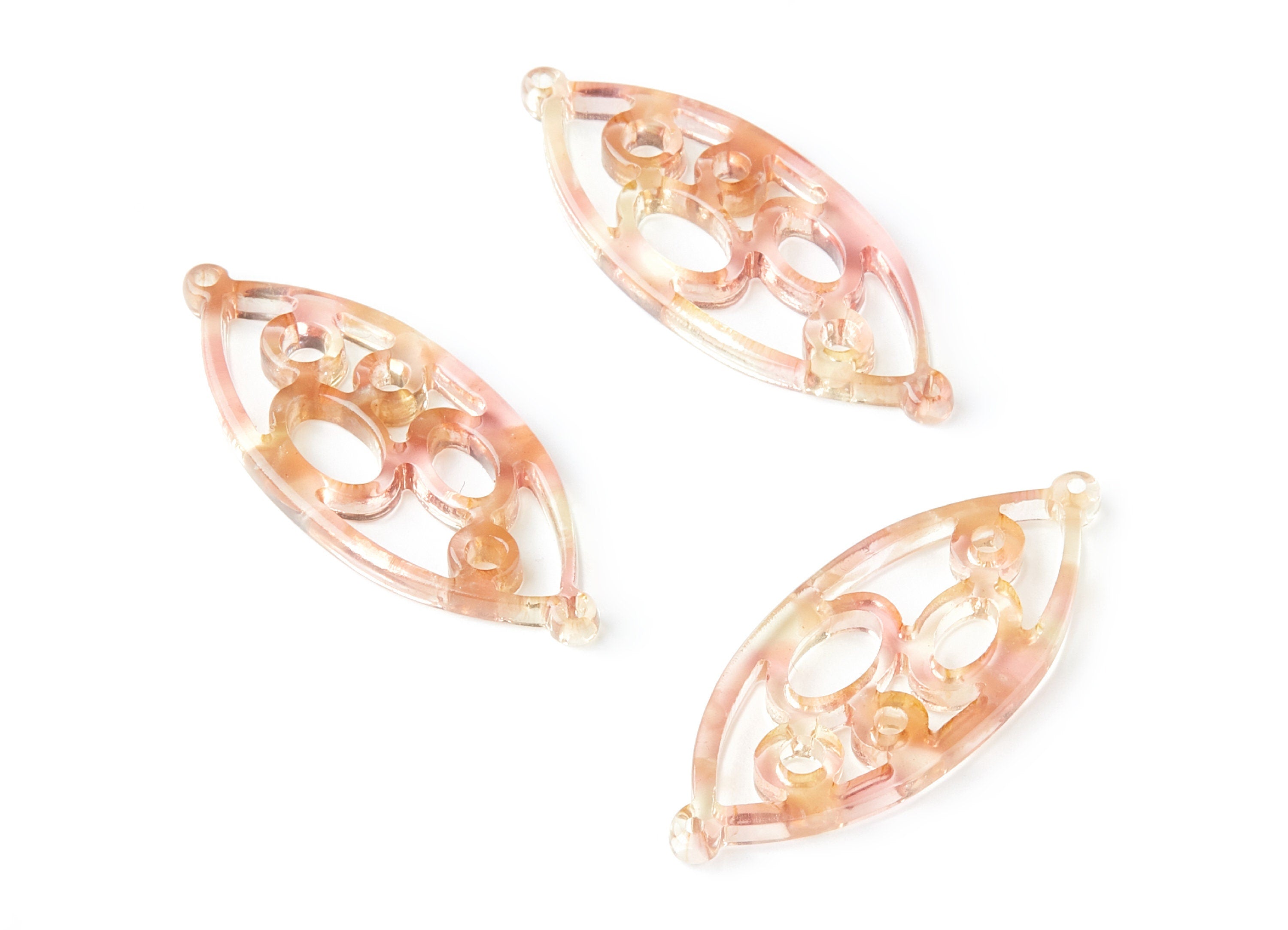 Acetate Leaf Earring Charms - Leaf Shaped Pendant - Earring Findings - Jewelry Supplies - 43.78x18x2.84mm - AC1372P - DOMEDBAZAAR