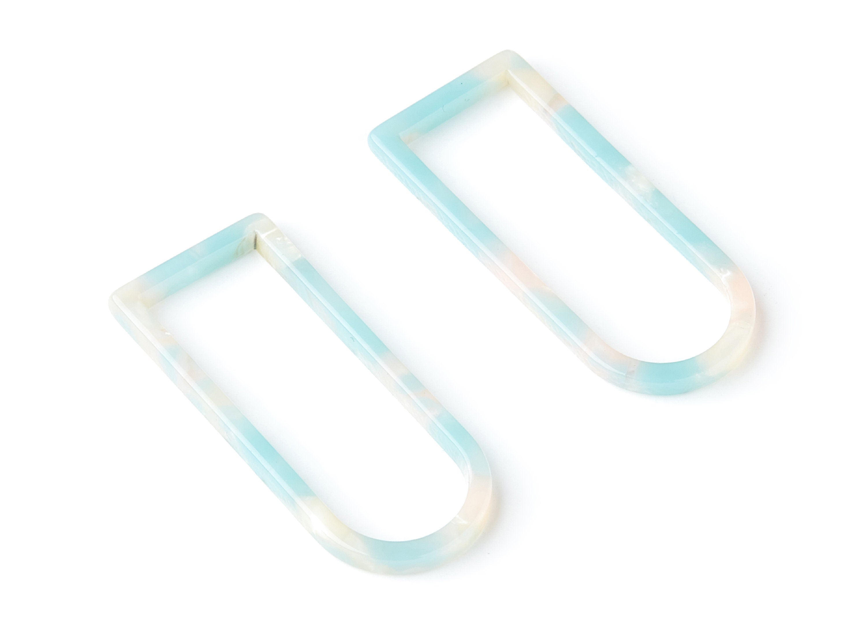 Acetate Geometric Earring Charms - Geometric Shaped Pendant - Earring Findings - Jewelry Supplies - 41.5x17.69x2.66mm - AC1362E - DOMEDBAZAAR