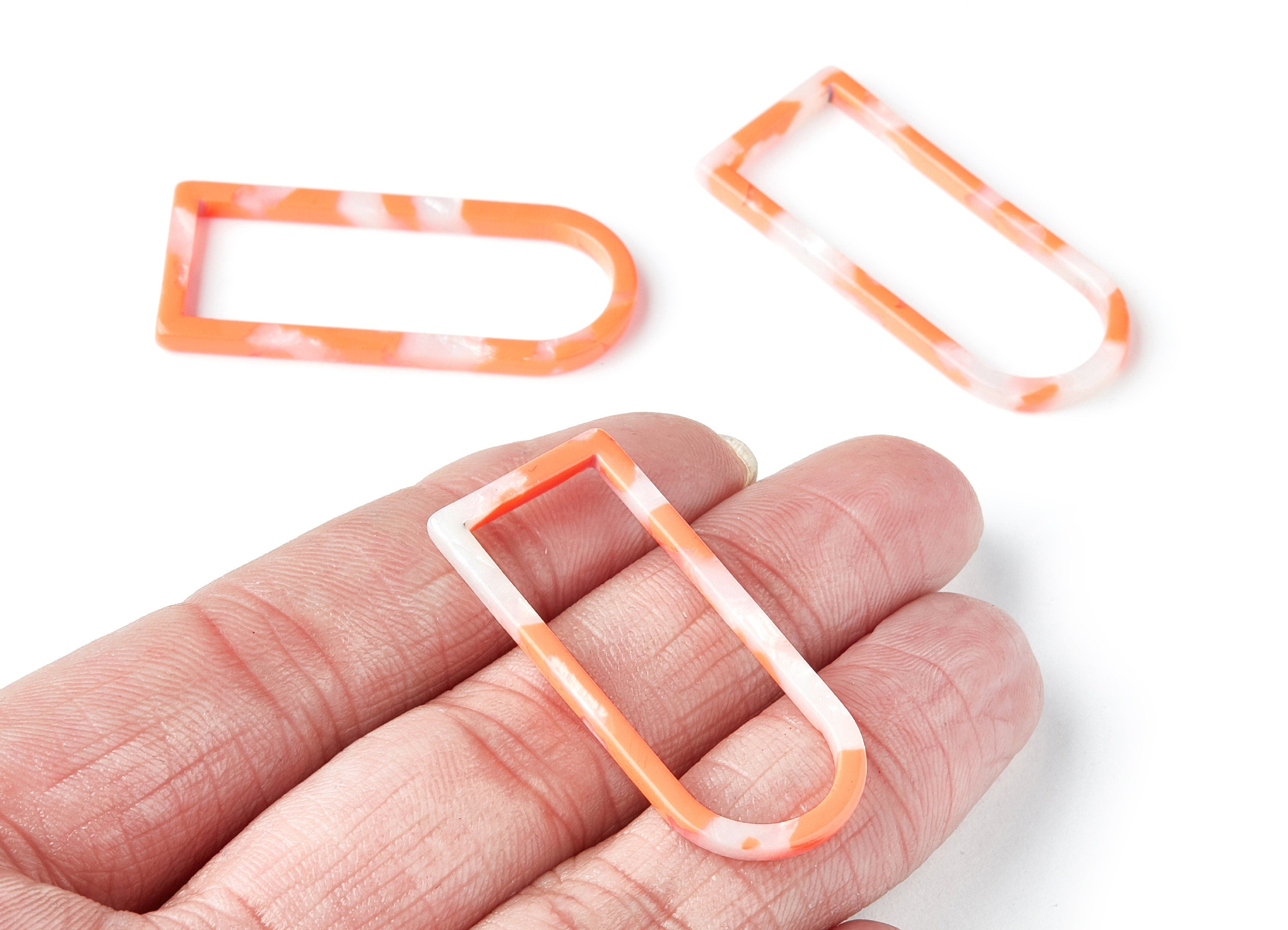 Acetate Geometric Earring Charms - Geometric Shaped Pendant - Earring Findings - Jewelry Supplies - 41.5x17.69x2.66mm - AC1362F - DOMEDBAZAAR
