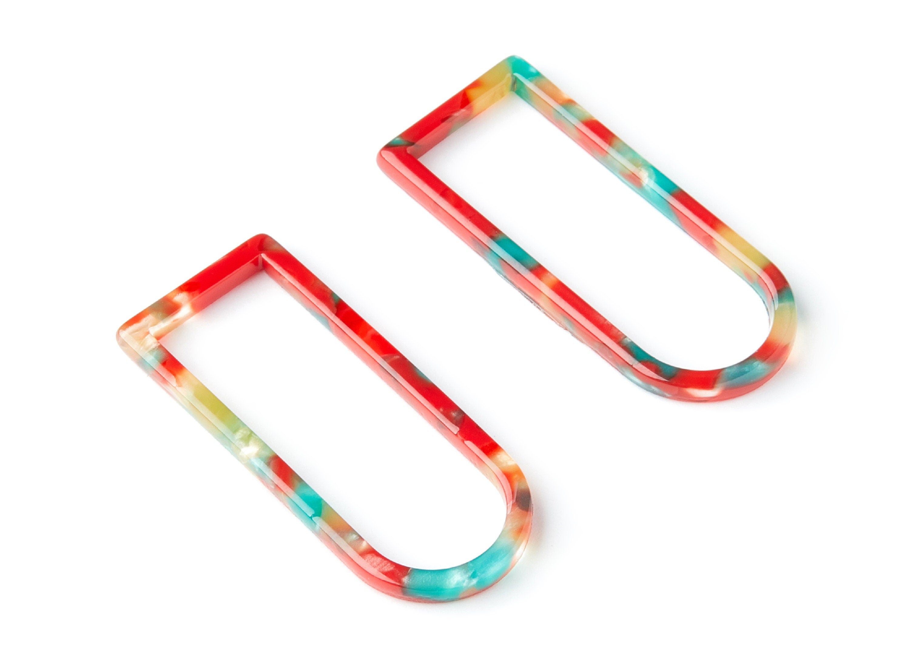 Acetate Geometric Earring Charms - Geometric Pendant - Earring Findings - Jewelry Supplies - Color Code: A46 - 41.5x17.69x2.66mm - AC1362H - DOMEDBAZAAR