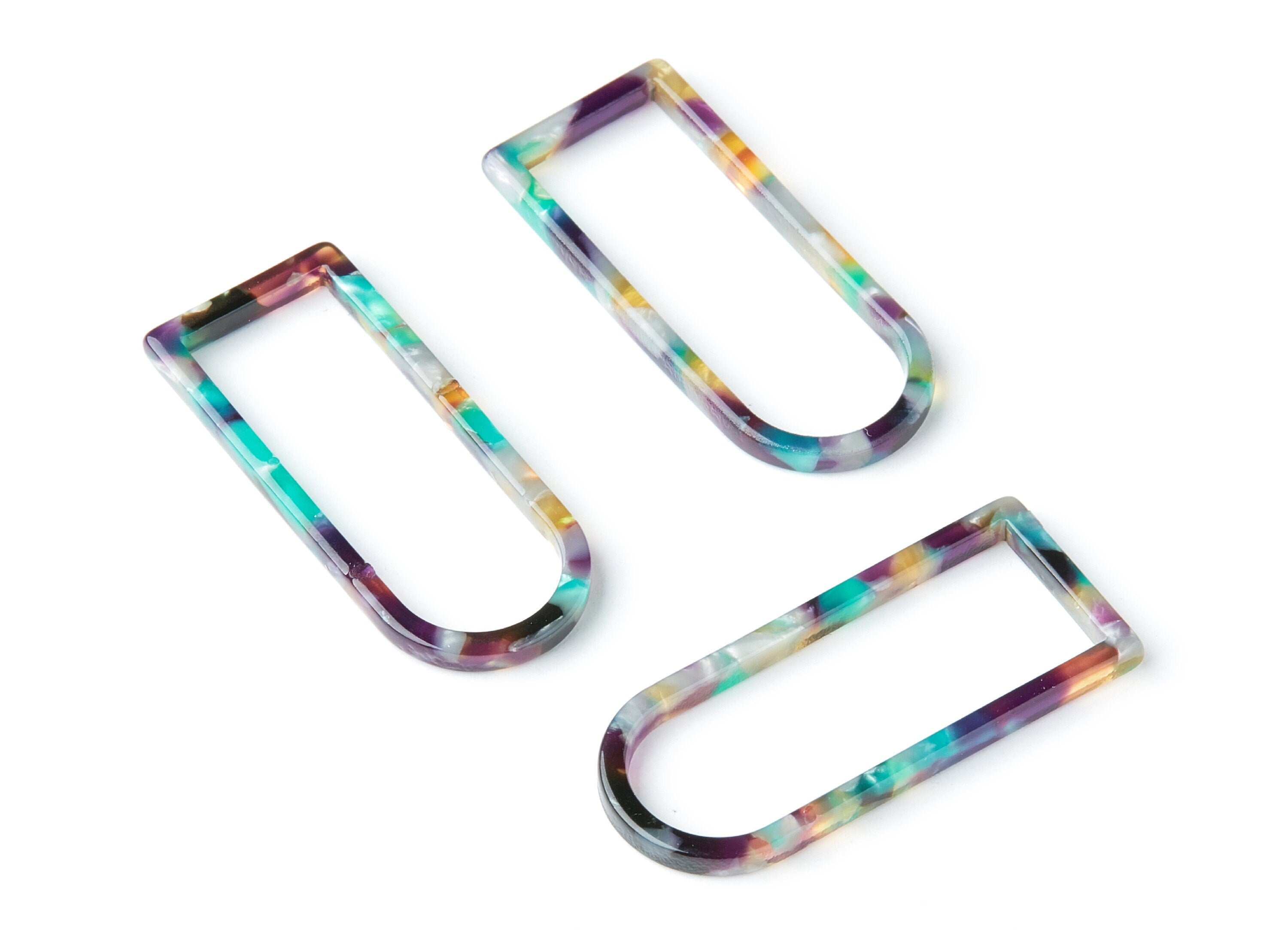 Acetate Geometric Earring Charms - Geometric Pendant - Earring Findings - Jewelry Supplies - 41.5x17.69x2.66mm - AC1362M - DOMEDBAZAAR