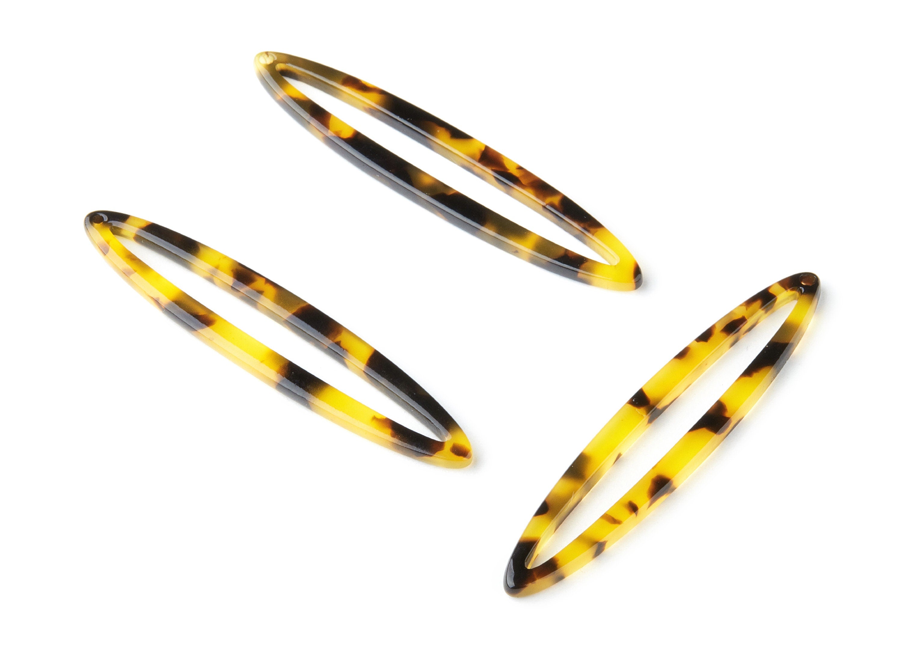Acetate Acrylic Earring Charms - Tortoise Shell Pendant - Geometric Earring - Jewelry Supplies - Color Code: A01 - 59.3x11.9x2.5mm - AC1414A - DOMEDBAZAAR