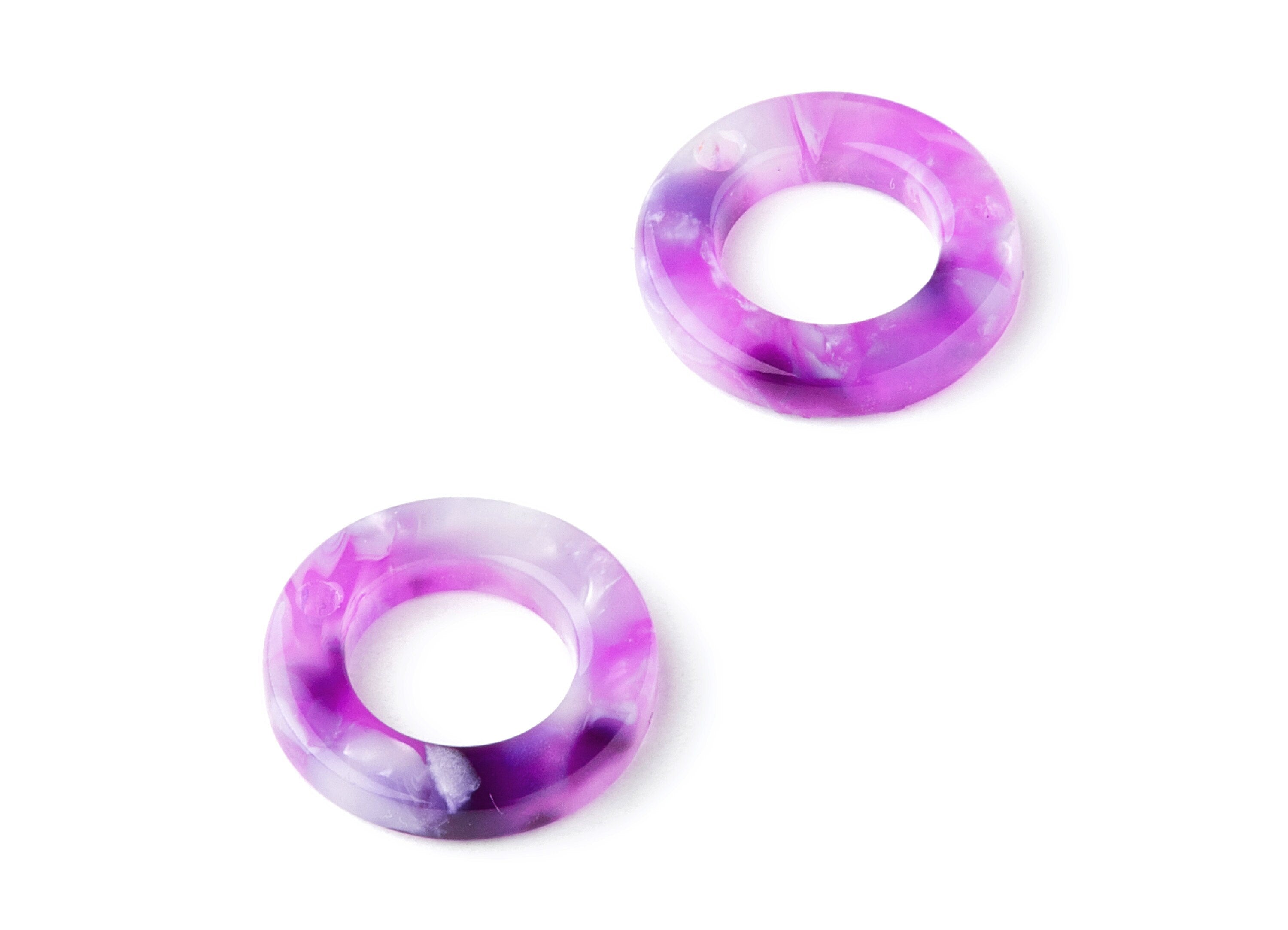 Acetate Hoop Earring Charms - Acrylic Circle Pendant - Earring Findings - Jewelry Supplies - Color Code: A224 - 15.9x15.9x2.66mm - AC1117J - DOMEDBAZAAR