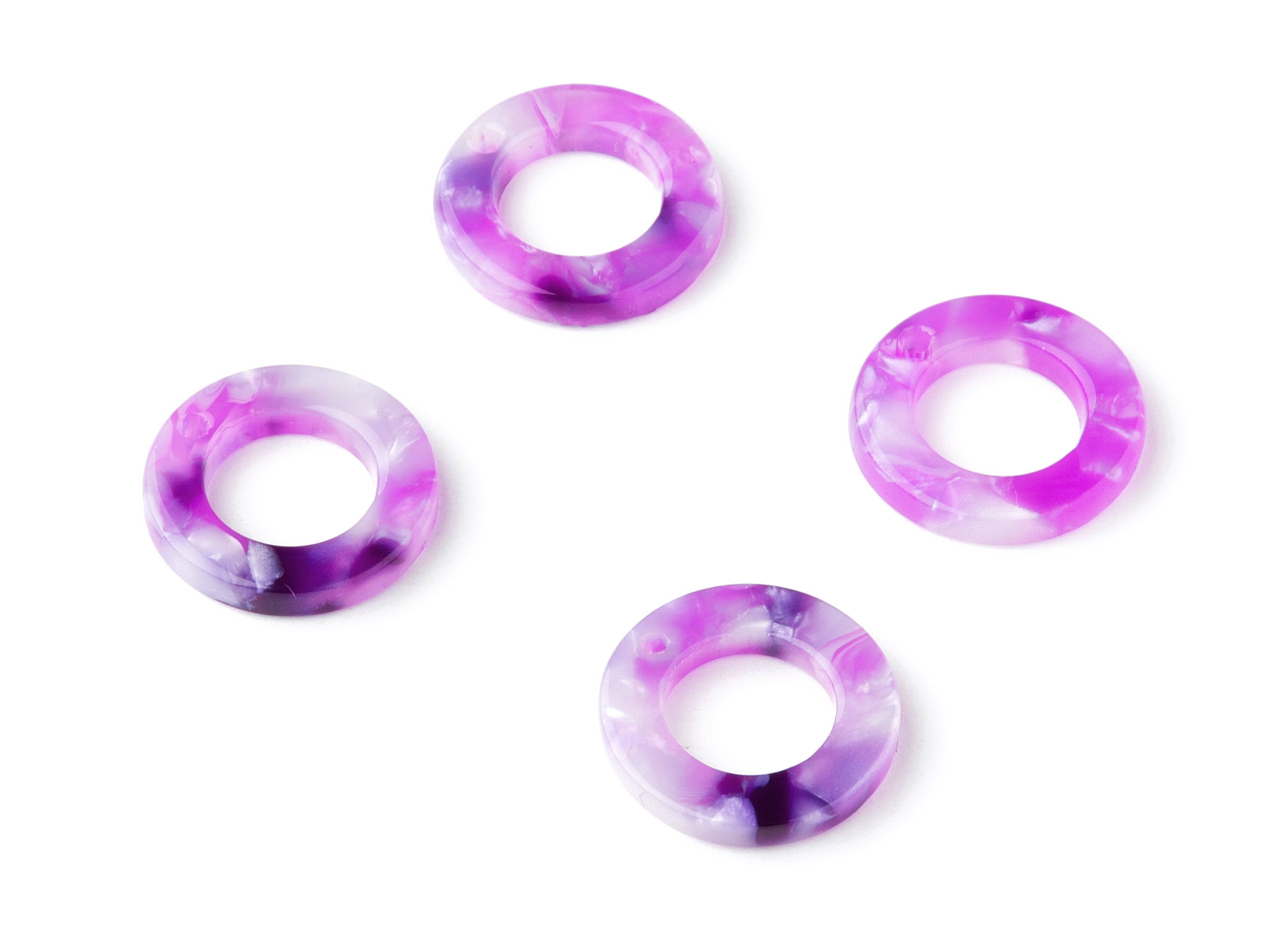 Acetate Hoop Earring Charms - Acrylic Circle Pendant - Earring Findings - Jewelry Supplies - Color Code: A224 - 15.9x15.9x2.66mm - AC1117J - DOMEDBAZAAR