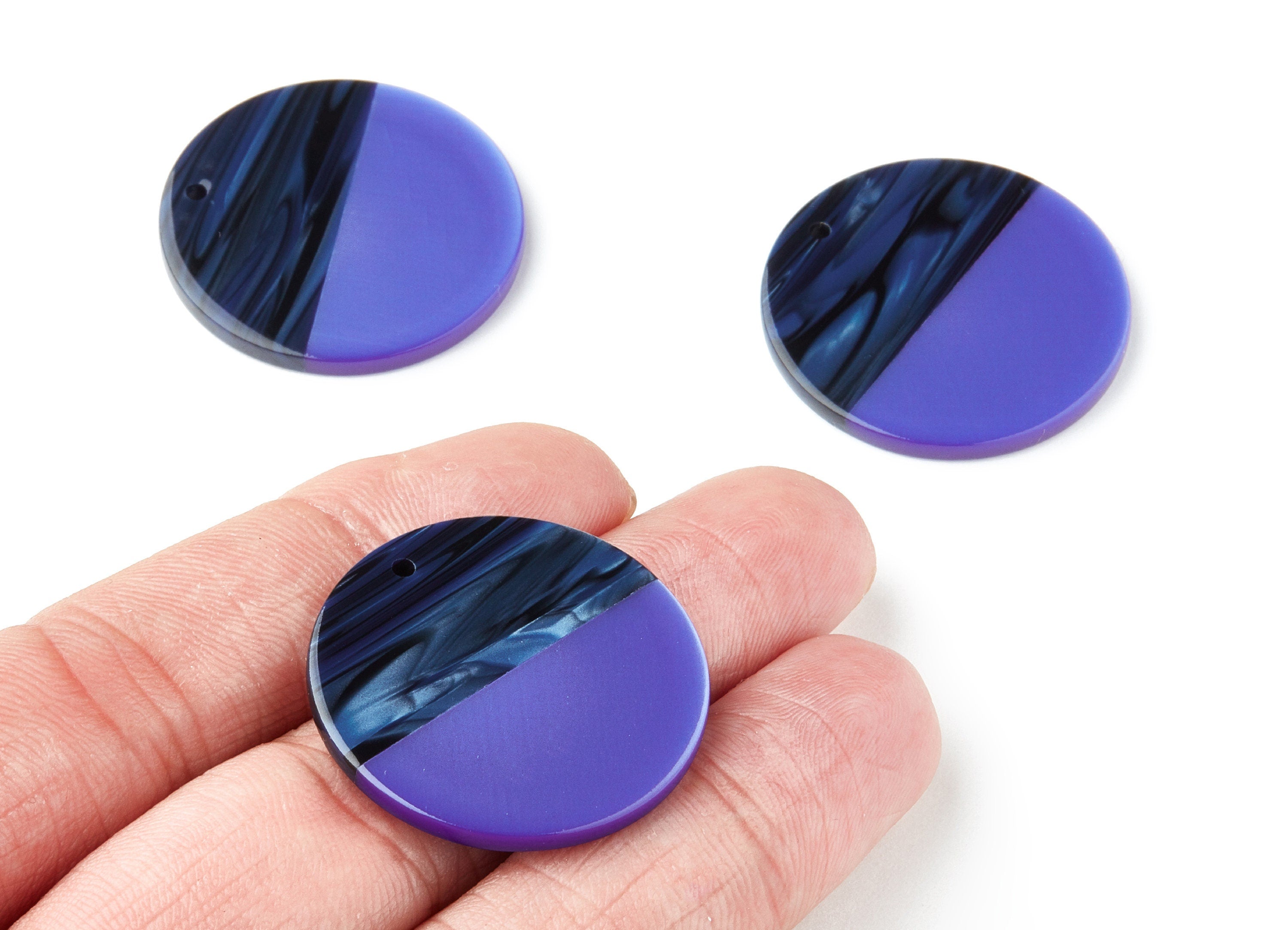 Acetate Acrylic Earring Charms - Tortoise Shell Earrings - Coin Shaped Pendant - 1 Hole - Earring Findings - 30x30x2.7mm - AC1421E - DOMEDBAZAAR