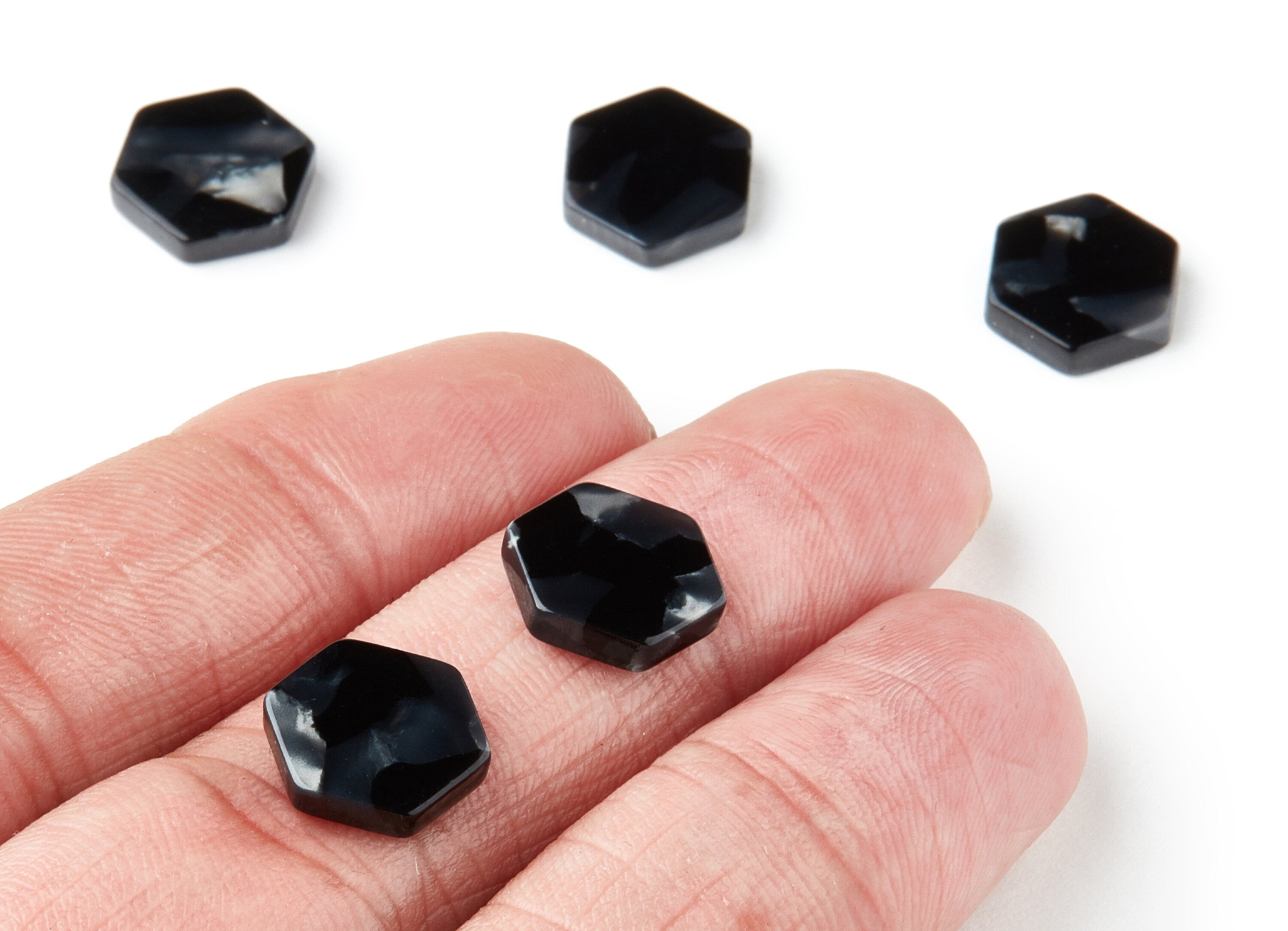 Acetate Hexagon Earring Charms - Hexagon Pendant - Earring Findings - Jewelry Supplies - Color Code: A48 - 12.29x11x2.53mm - AC1418B - DOMEDBAZAAR