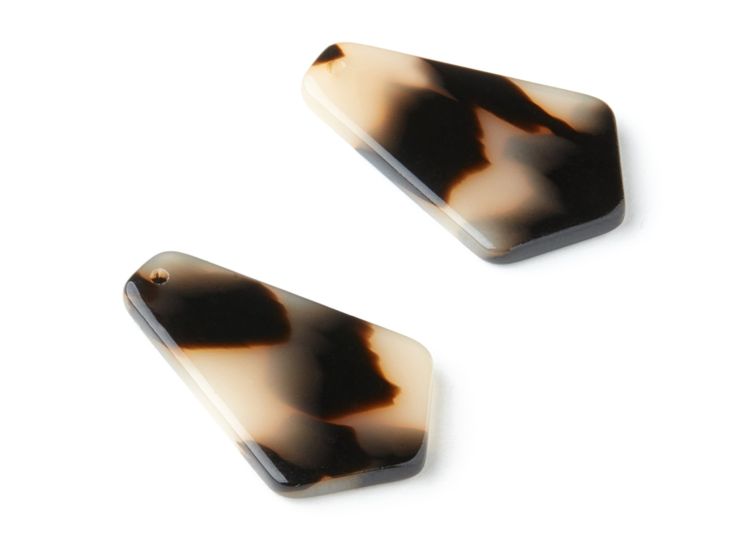 Acetate Acrylic Earring Charms - Blonde Tortoise Shell Earrings - Geometric Pendant - Color Code:A07 - 27x16.59x2.65mm - AC1319E - DOMEDBAZAAR