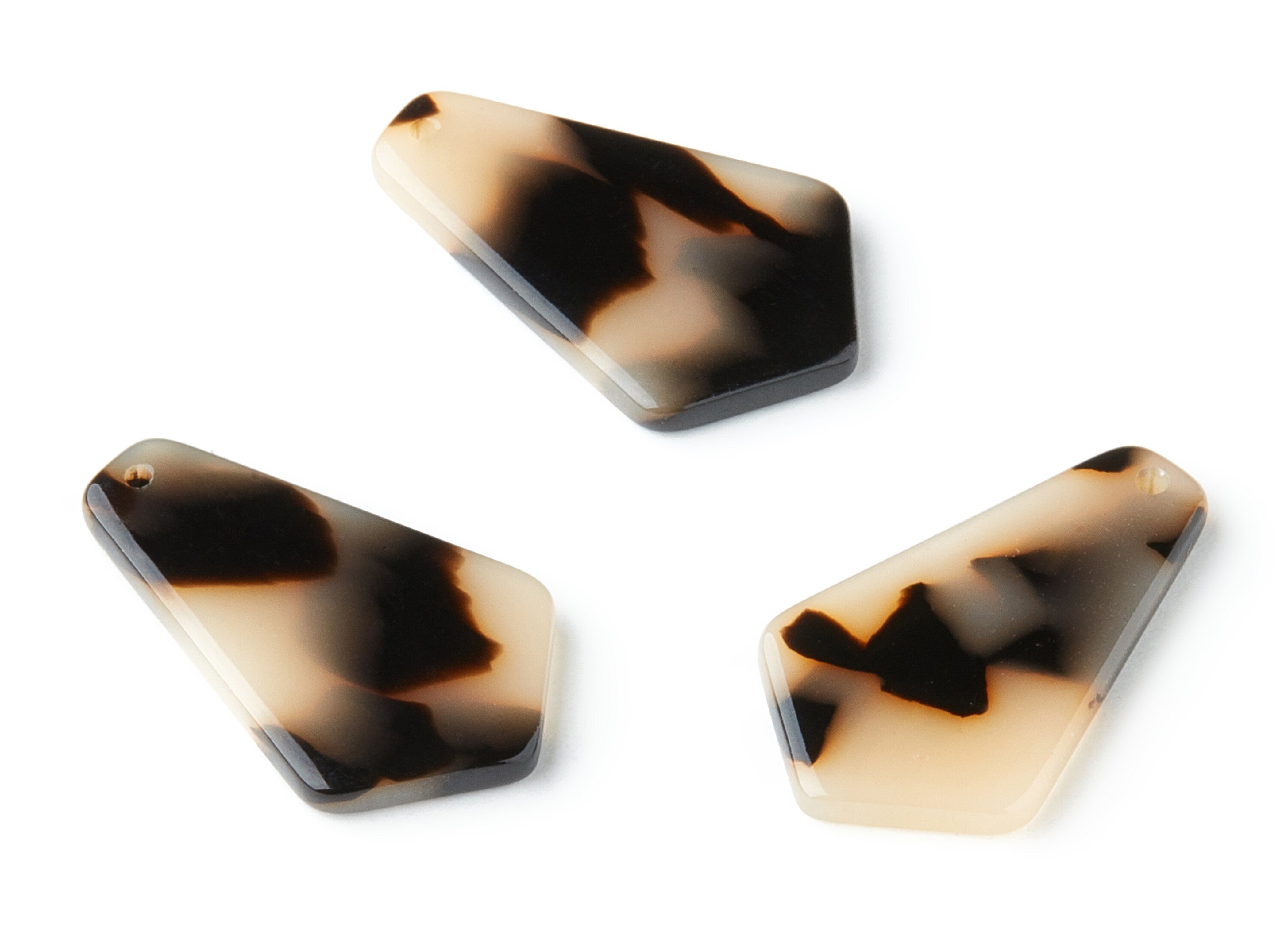 Acetate Acrylic Earring Charms - Blonde Tortoise Shell Earrings - Geometric Pendant - Color Code:A07 - 27x16.59x2.65mm - AC1319E - DOMEDBAZAAR