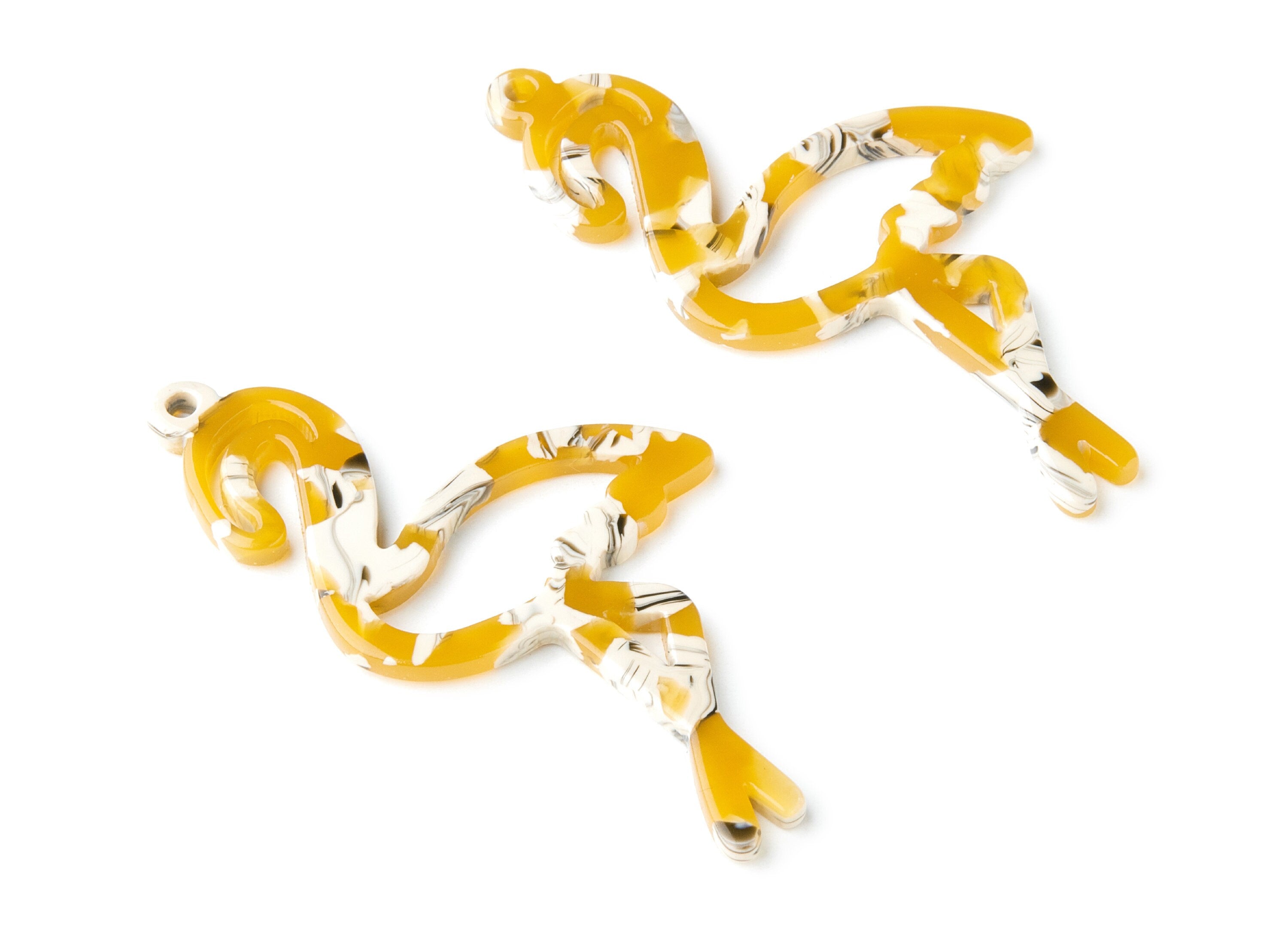 Acetate Flamingo Earring Charms - Flamingo Pendant - Earring Findings - Jewelry Supplies - Color Code: A14 - 64.1x34.16x2.66mm - AC1337A - DOMEDBAZAAR