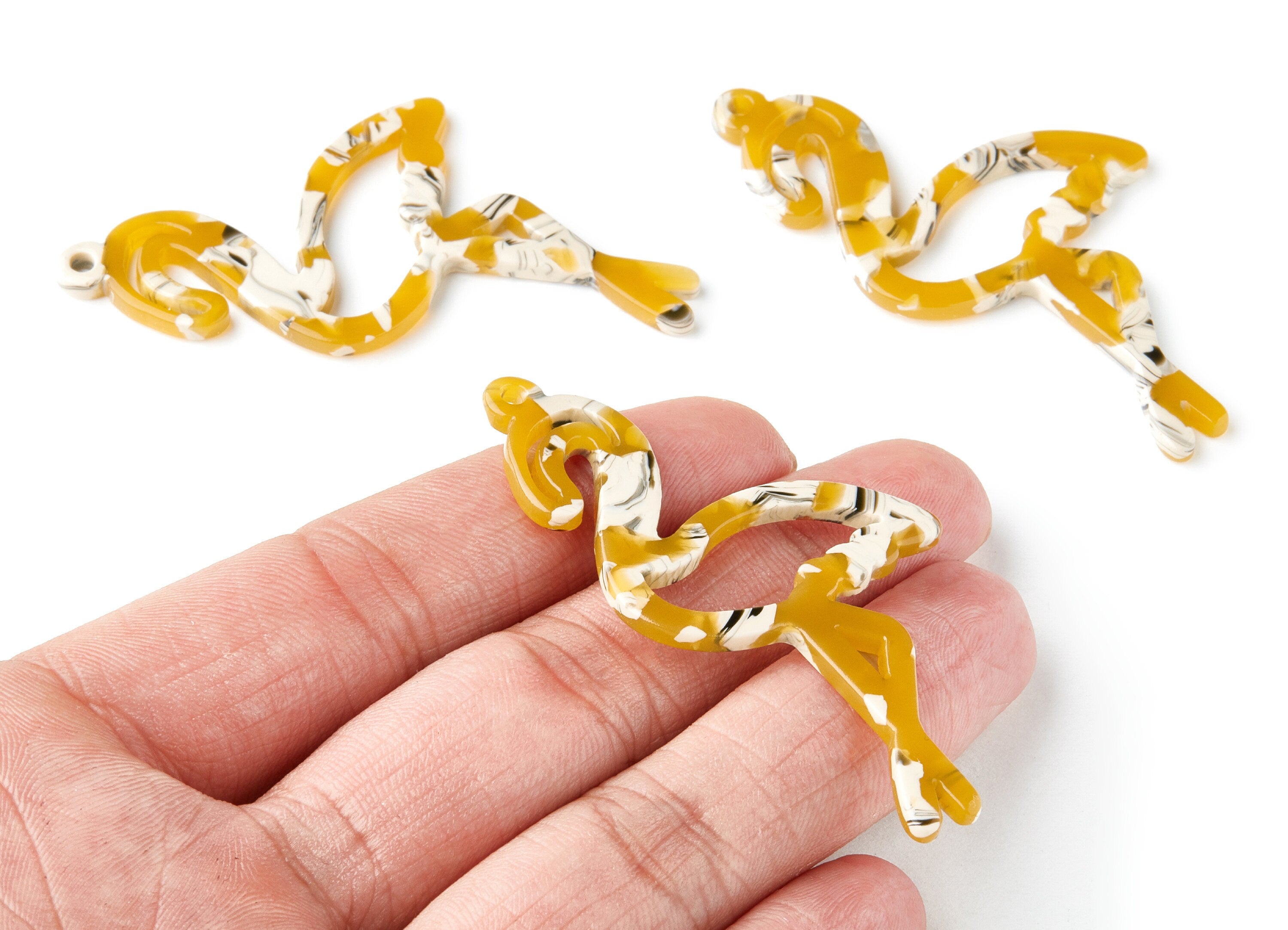 Acetate Flamingo Earring Charms - Flamingo Pendant - Earring Findings - Jewelry Supplies - Color Code: A14 - 64.1x34.16x2.66mm - AC1337A - DOMEDBAZAAR