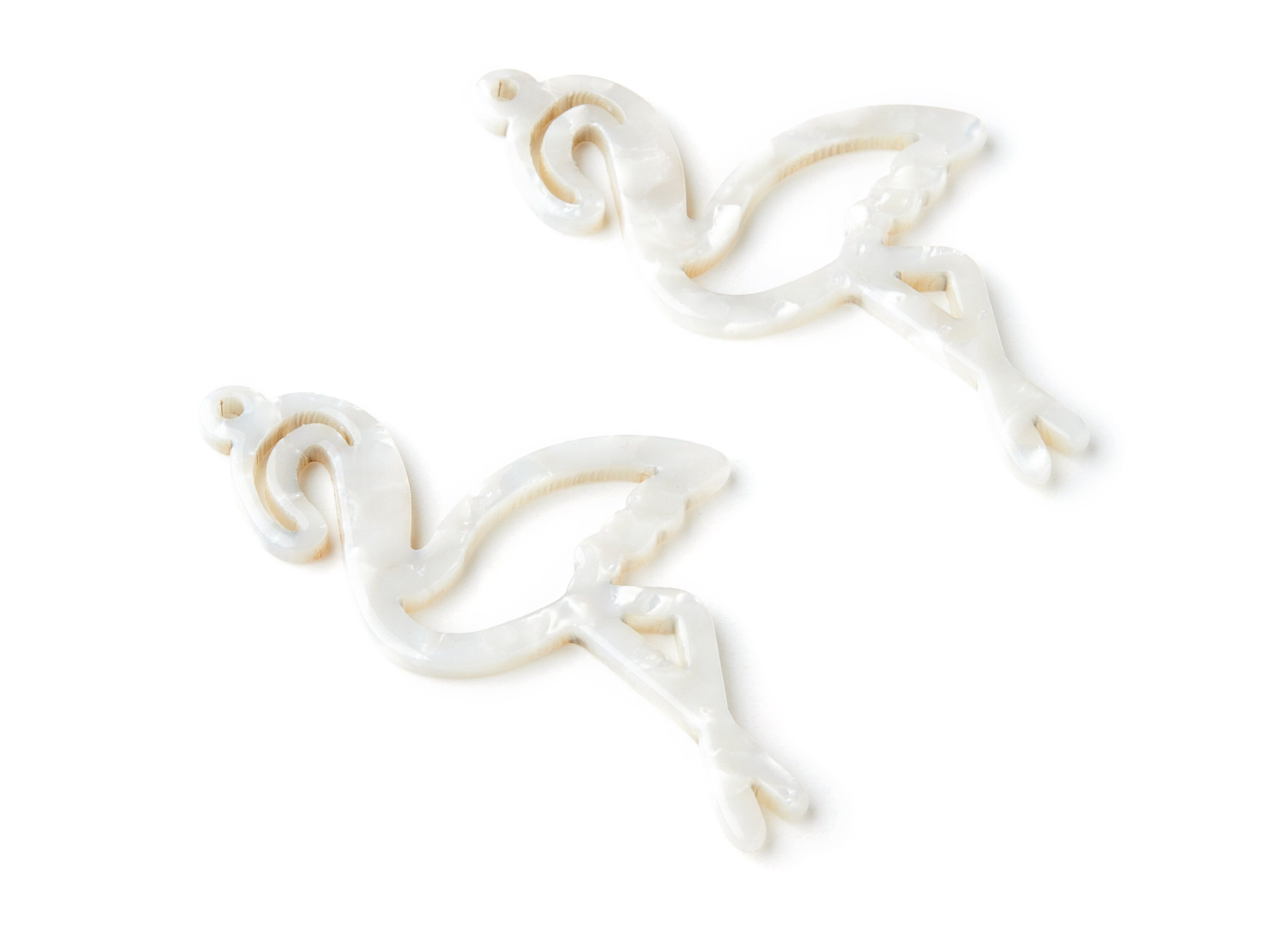 Acetate Flamingo Earring Charms - Flamingo Pendant - Earring Findings - Jewelry Supplies- Color Code: A12 - 64.1x34.16x2.66mm - AC1337B - DOMEDBAZAAR