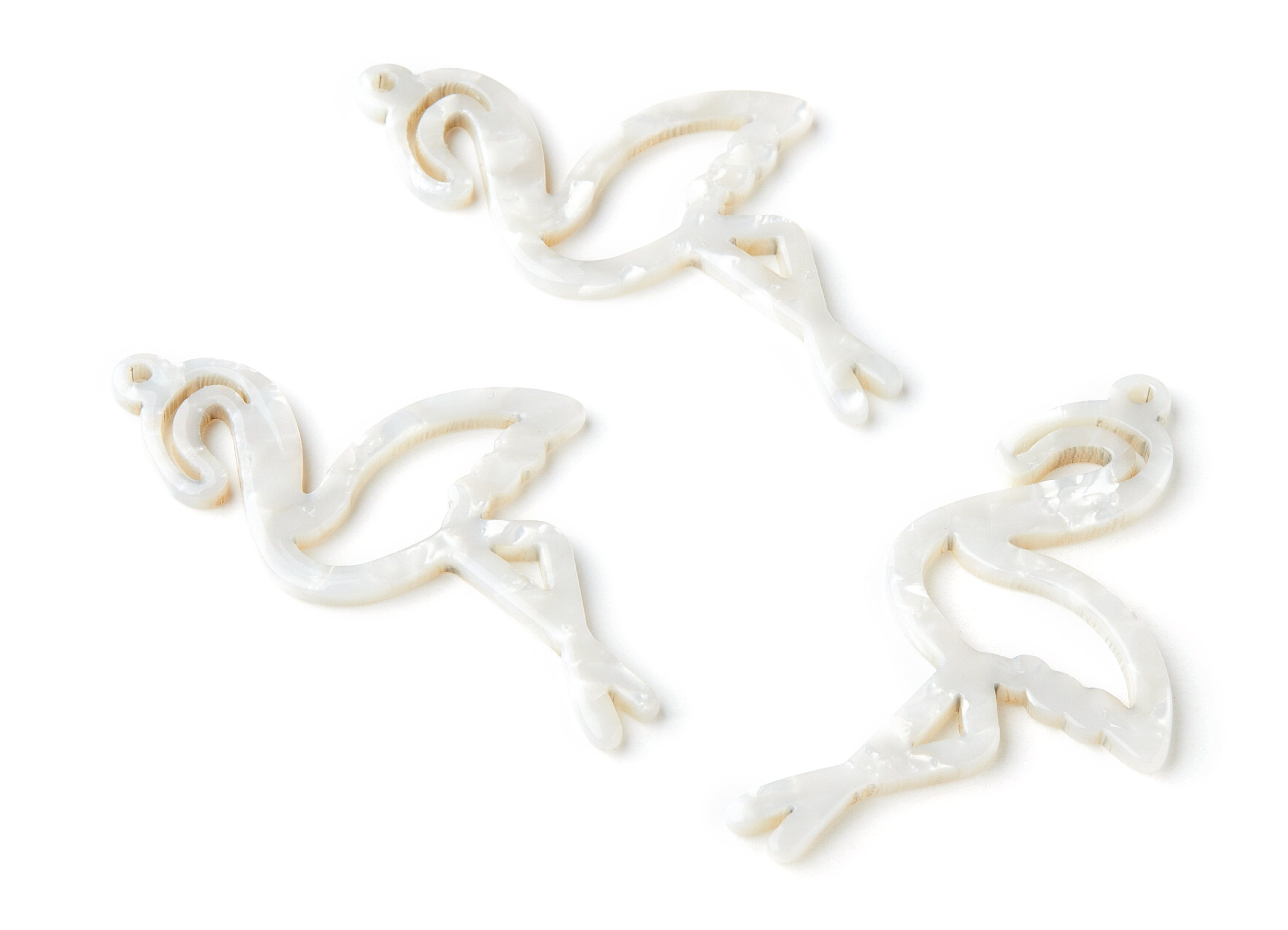 Acetate Flamingo Earring Charms - Flamingo Pendant - Earring Findings - Jewelry Supplies- Color Code: A12 - 64.1x34.16x2.66mm - AC1337B - DOMEDBAZAAR