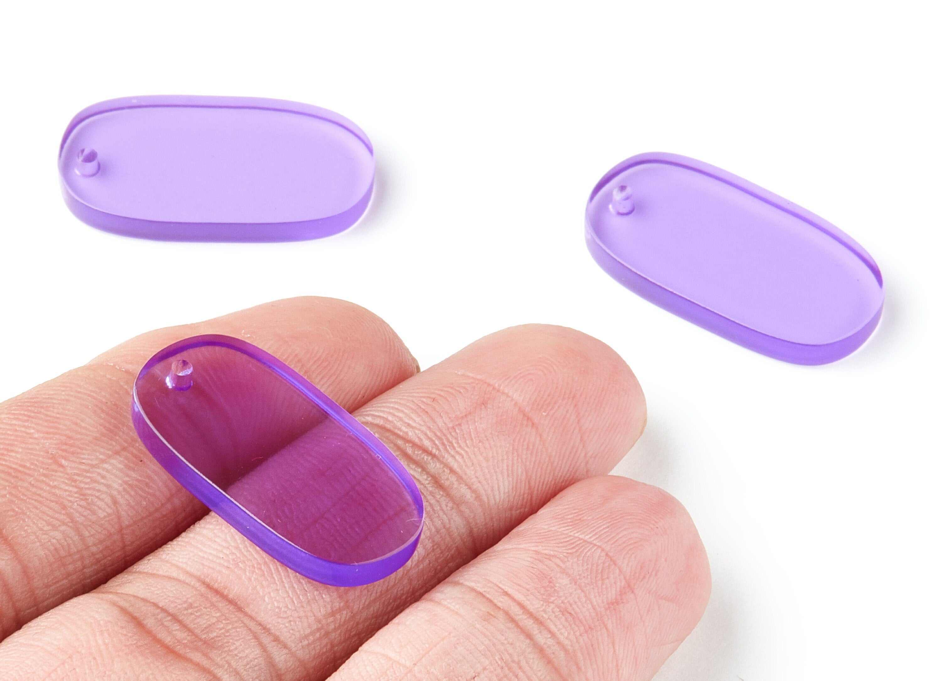 Acrylic Oval Earring Charms - Oval Shaped Pendant - Earring Findings - Jewelry Supplies - Color Code:A72 - 26.7x14x2.6mm - AC1156AD - DOMEDBAZAAR