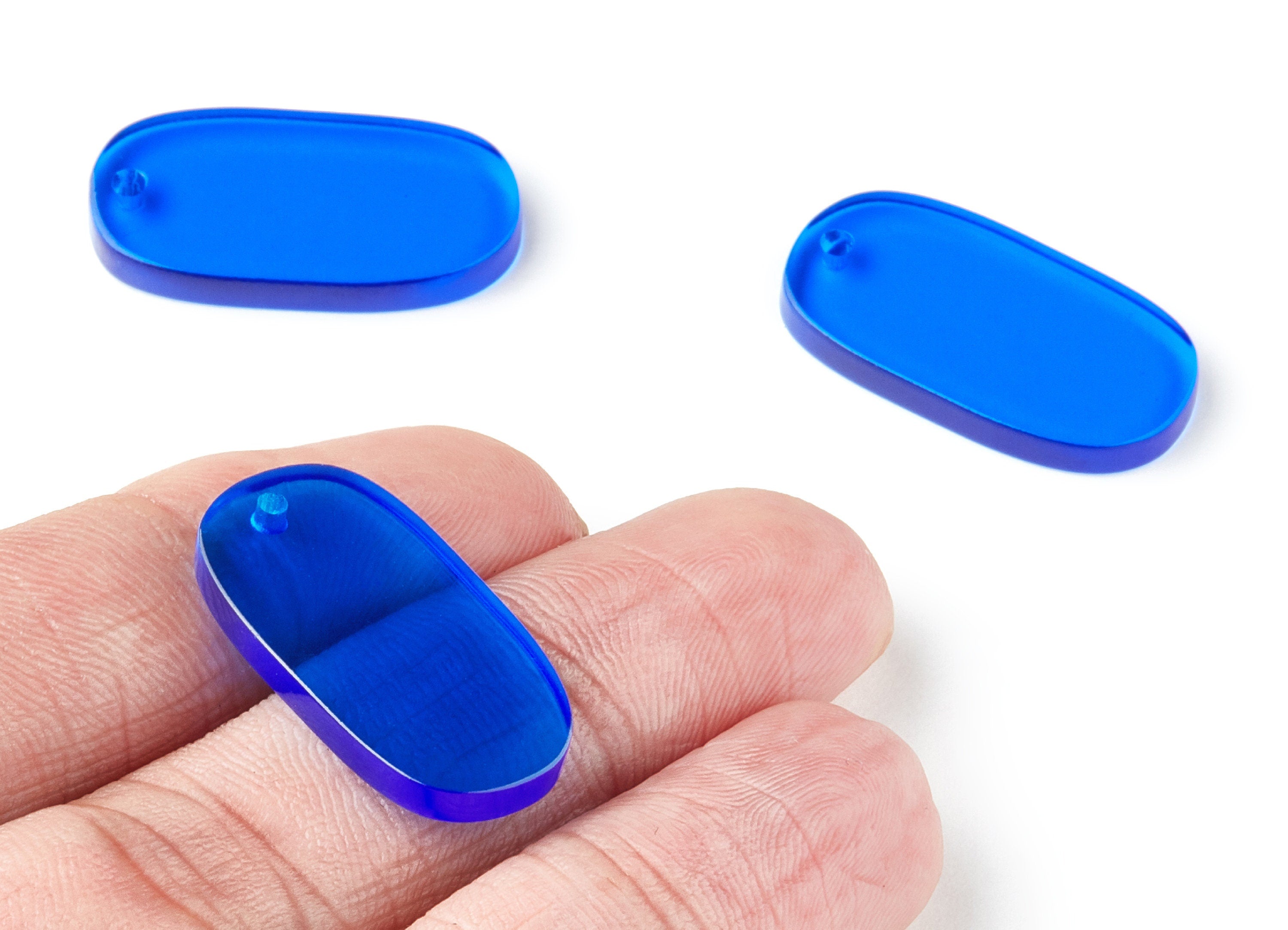 Acrylic Oval Earring Charms - Oval Shaped Pendant - Earring Findings - Jewelry Supplies - Color Code:A70 - 26.7x14x2.6mm - AC1156AK - DOMEDBAZAAR