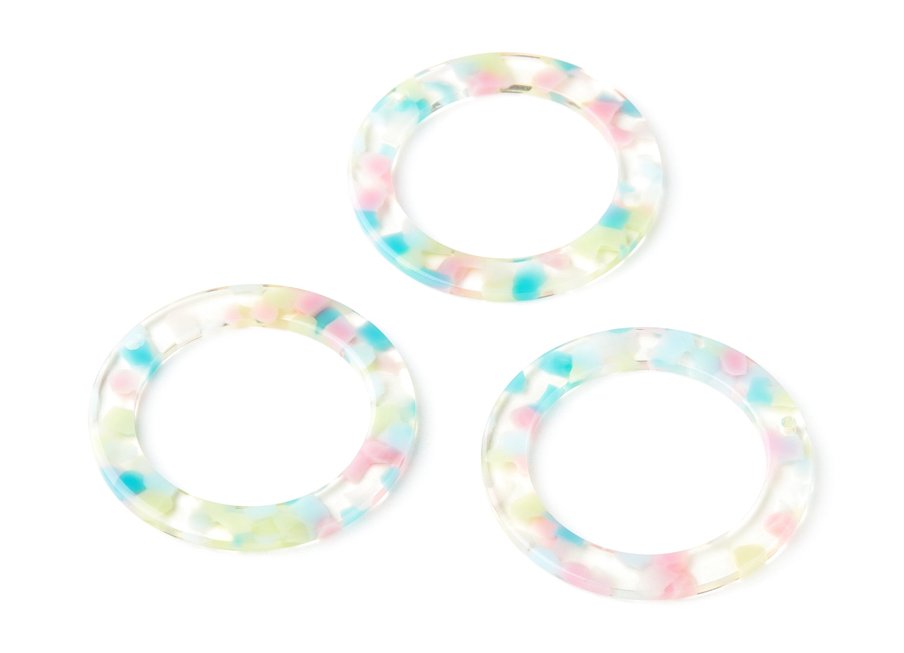 Acetate Circle Earring Charm - Acrylic Circle Pendant - Earring Findings - Jewelry Supplies - Color Code: A222 - 45.11x45.11x2.8mm - AC1252A - DOMEDBAZAAR