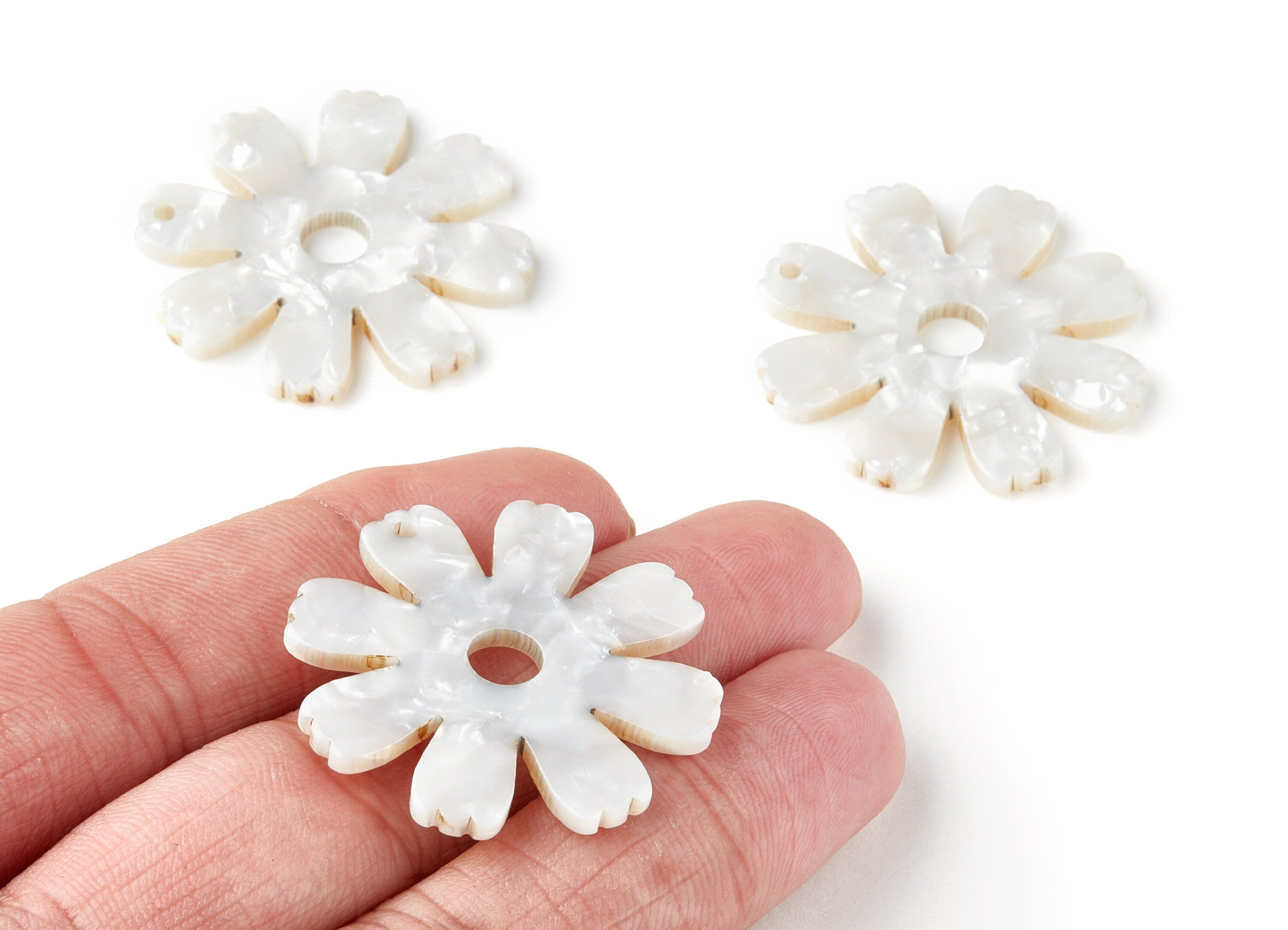 Acetate Flower Earring Charm - Acrylic Flower Pendant - Earring Findings - Jewelry Supplies - Color Code: A12 - 34.73x33.57x2.57mm - AC1331D - DOMEDBAZAAR