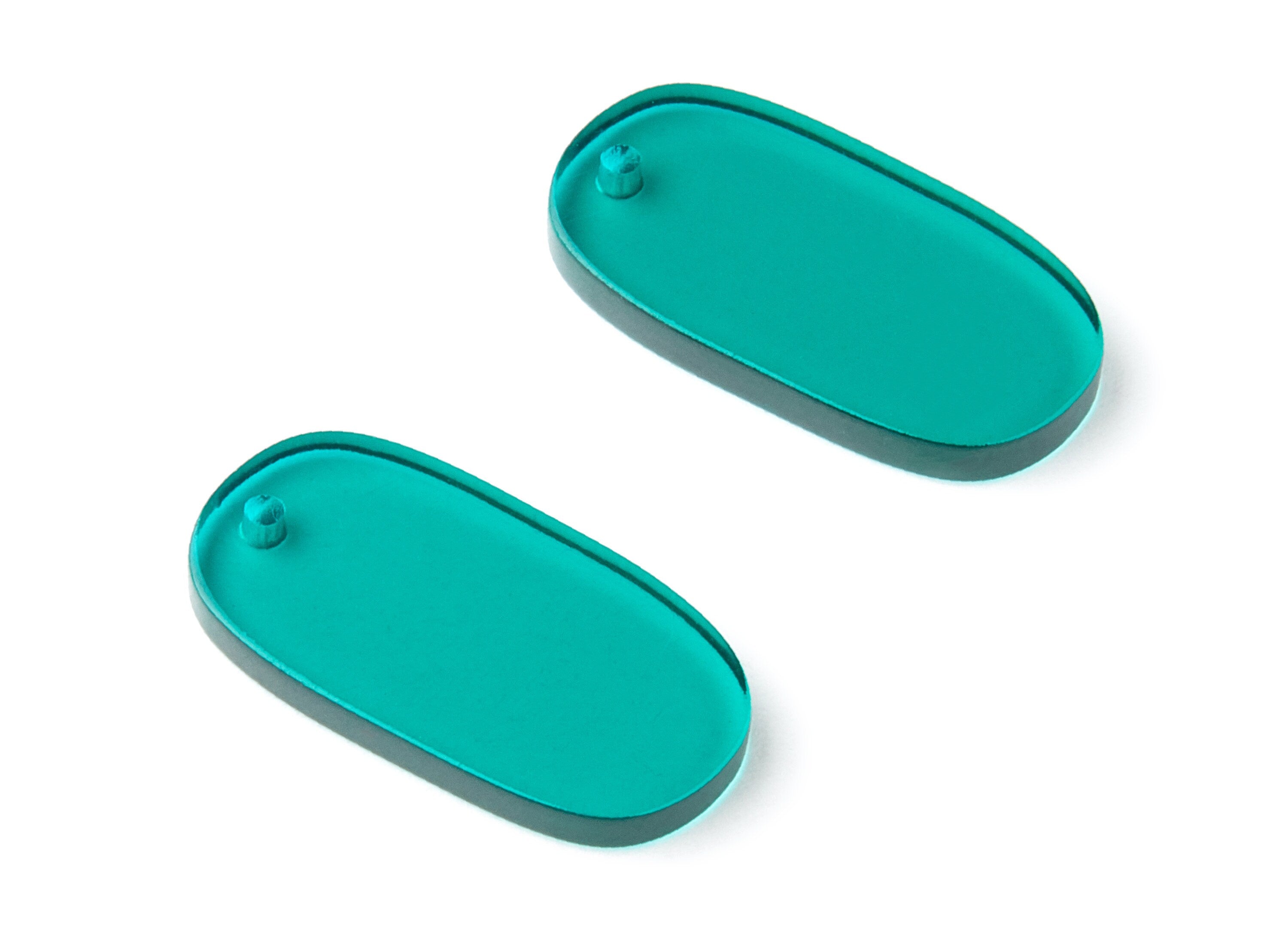 Acrylic Oval Earring Charms - Oval Shaped Pendant - Earring Findings - Jewelry Supplies - Color Code:A62 - 26.7x14x2.6mm - AC1156AC - DOMEDBAZAAR