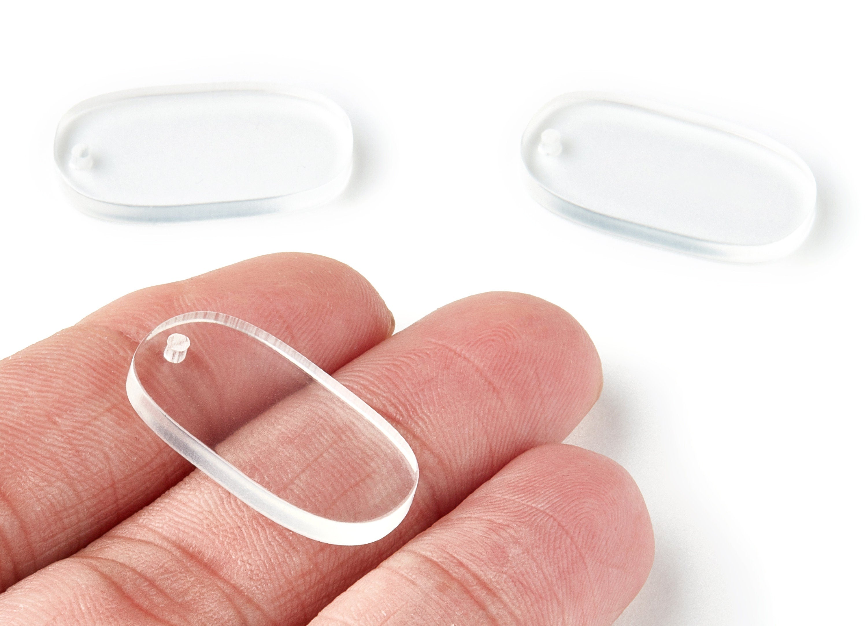 Acrylic Oval Earring Charms - Oval Shaped Pendant - Earring Findings - Jewelry Supplies - Color Code:A63 - 26.7x14x2.6mm - AC1156AG - DOMEDBAZAAR