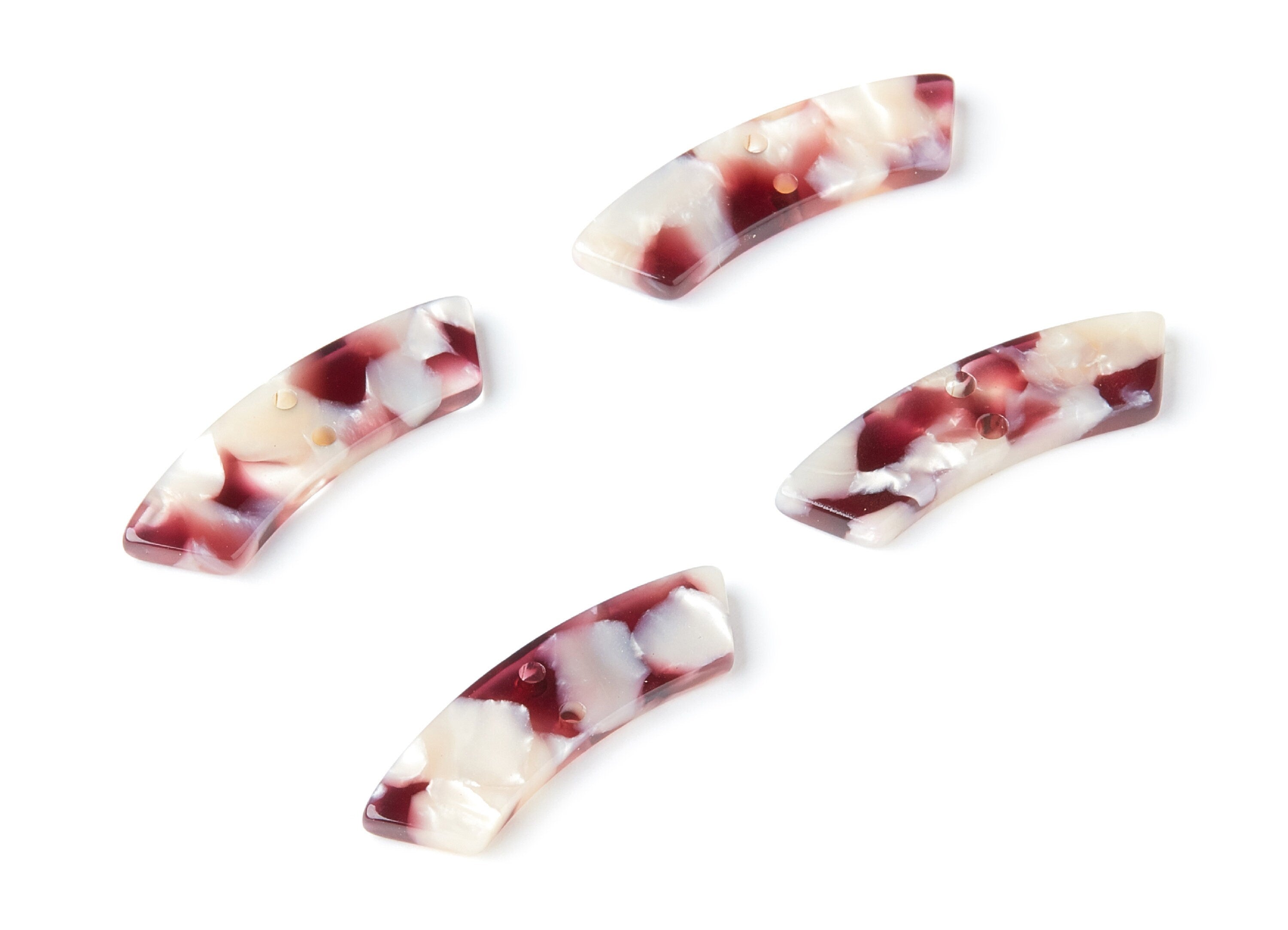 Acetate Irregular Earring Charms - Irregular Pendant With 2 Holes - Jewelry Supplies - Color Code: A42 - 31.1x9.79x2.66mm - AC1371A - DOMEDBAZAAR