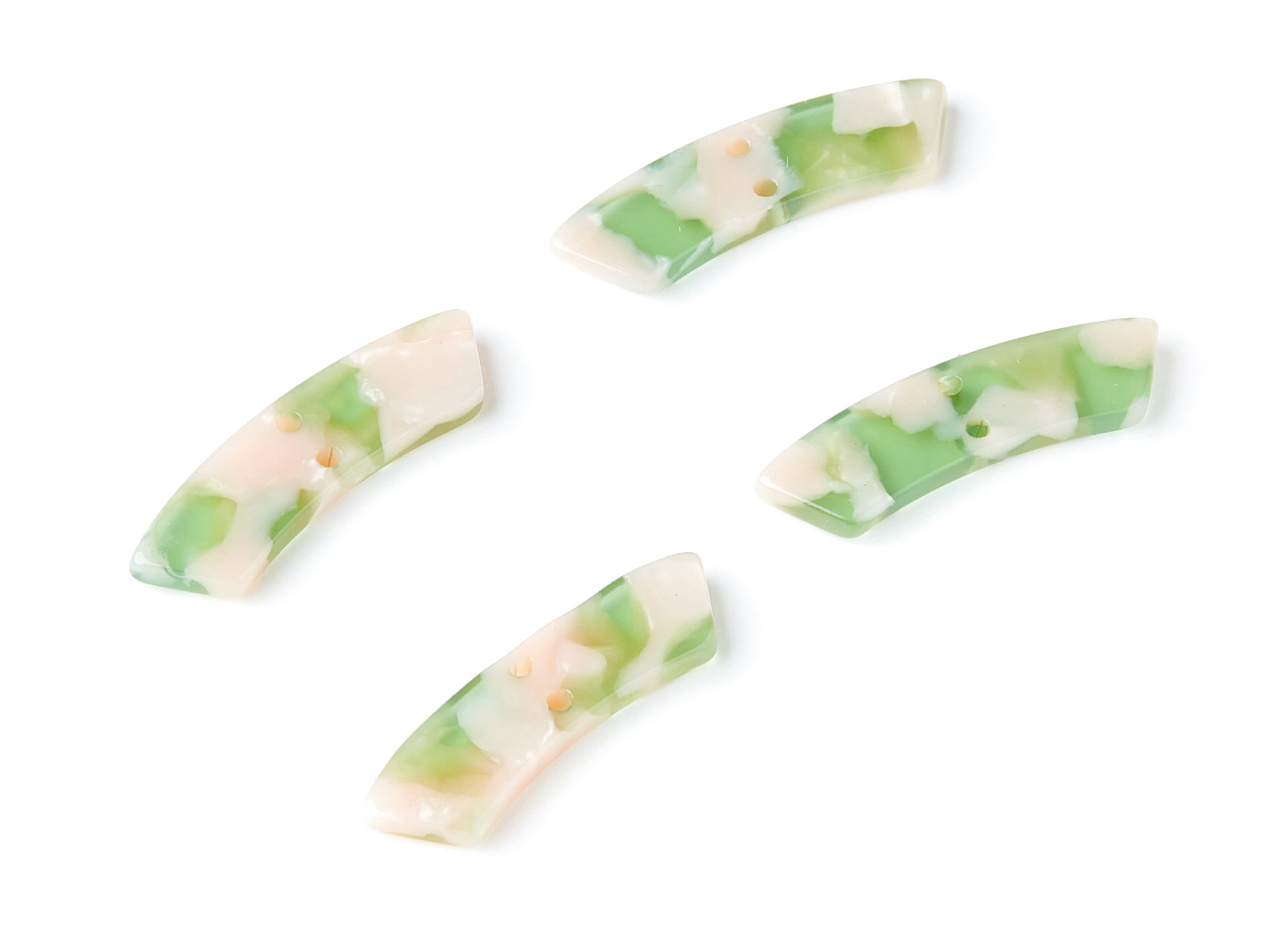 Acetate Irregular Earring Charms - Irregular Pendant With 2 Holes - Jewelry Supplies - Color Code: A38 - 31.1x9.79x2.66mm - AC1371C - DOMEDBAZAAR