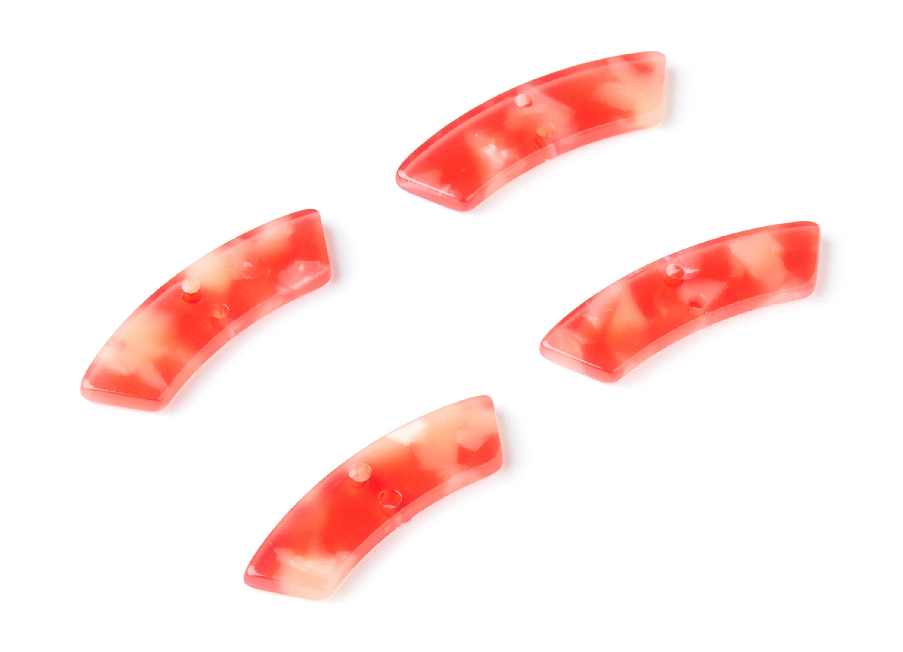 Acetate Irregular Earring Charms - Irregular Shaped With 2 Holes - Jewelry Supplies - Color Code: A34 - 31.1x9.79x2.66mm - AC1371D - DOMEDBAZAAR