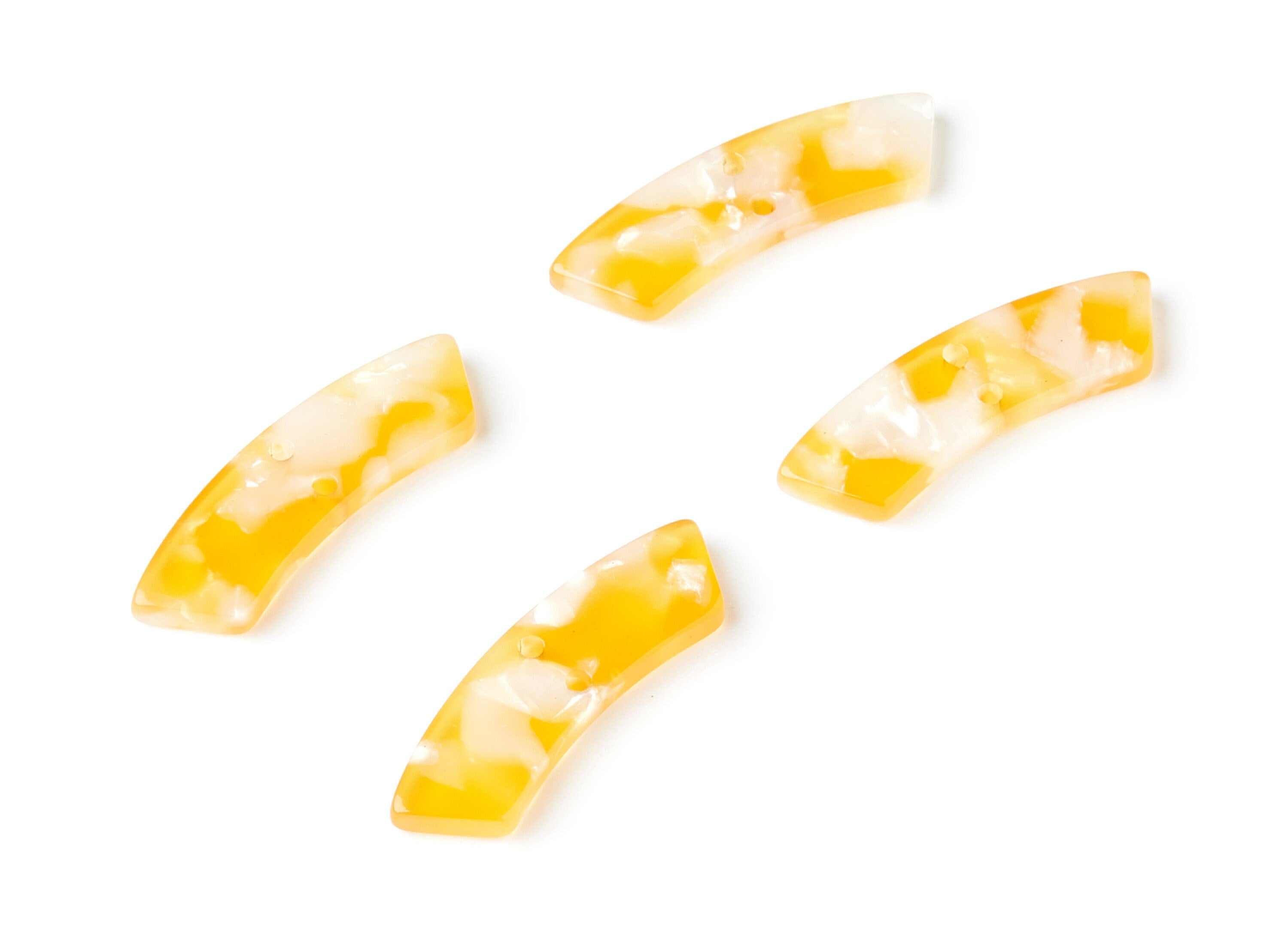 Acetate Irregular Earring Charms - Irregular Pendant With 2 Holes - Jewelry Supplies - Color Code: A43 - 31.1x9.79x2.66mm - AC1371E - DOMEDBAZAAR