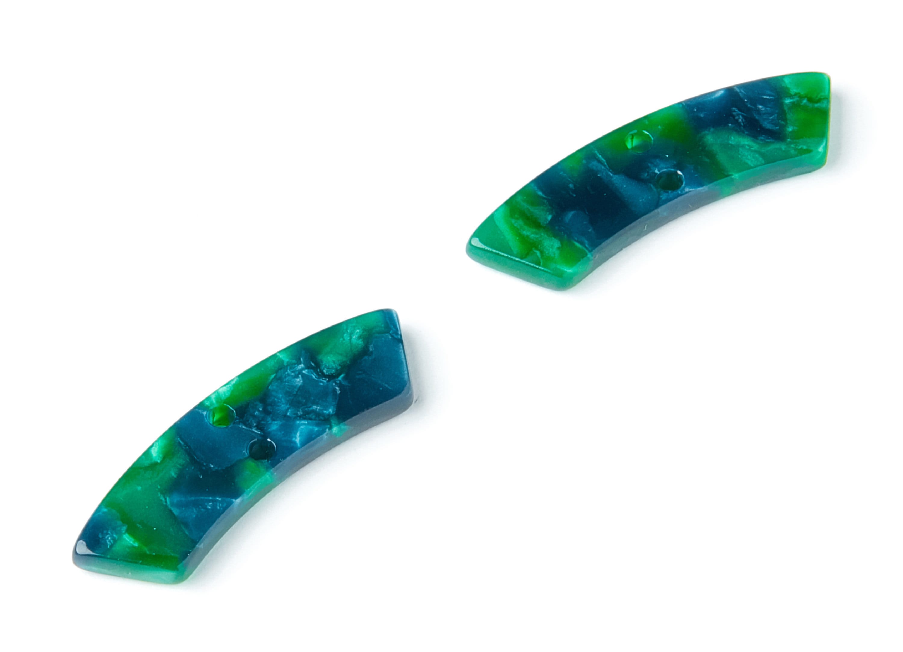 Acetate Irregular Earring Charms - Irregular Pendant With 2 Holes - Jewelry Supplies - Color Code: A13 - 31.1x9.79x2.66mm - AC1371L - DOMEDBAZAAR
