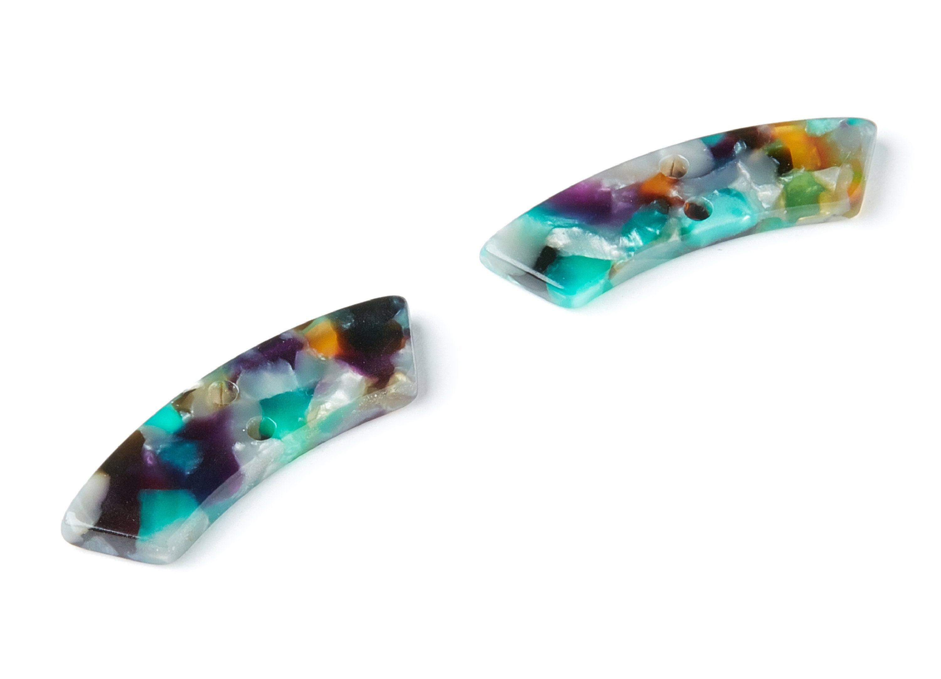Acetate Irregular Earring Charms - Irregular Pendant With 2 Holes - Jewelry Supplies - Color Code: A50 - 31.1x9.79x2.66mm - AC1371S - DOMEDBAZAAR