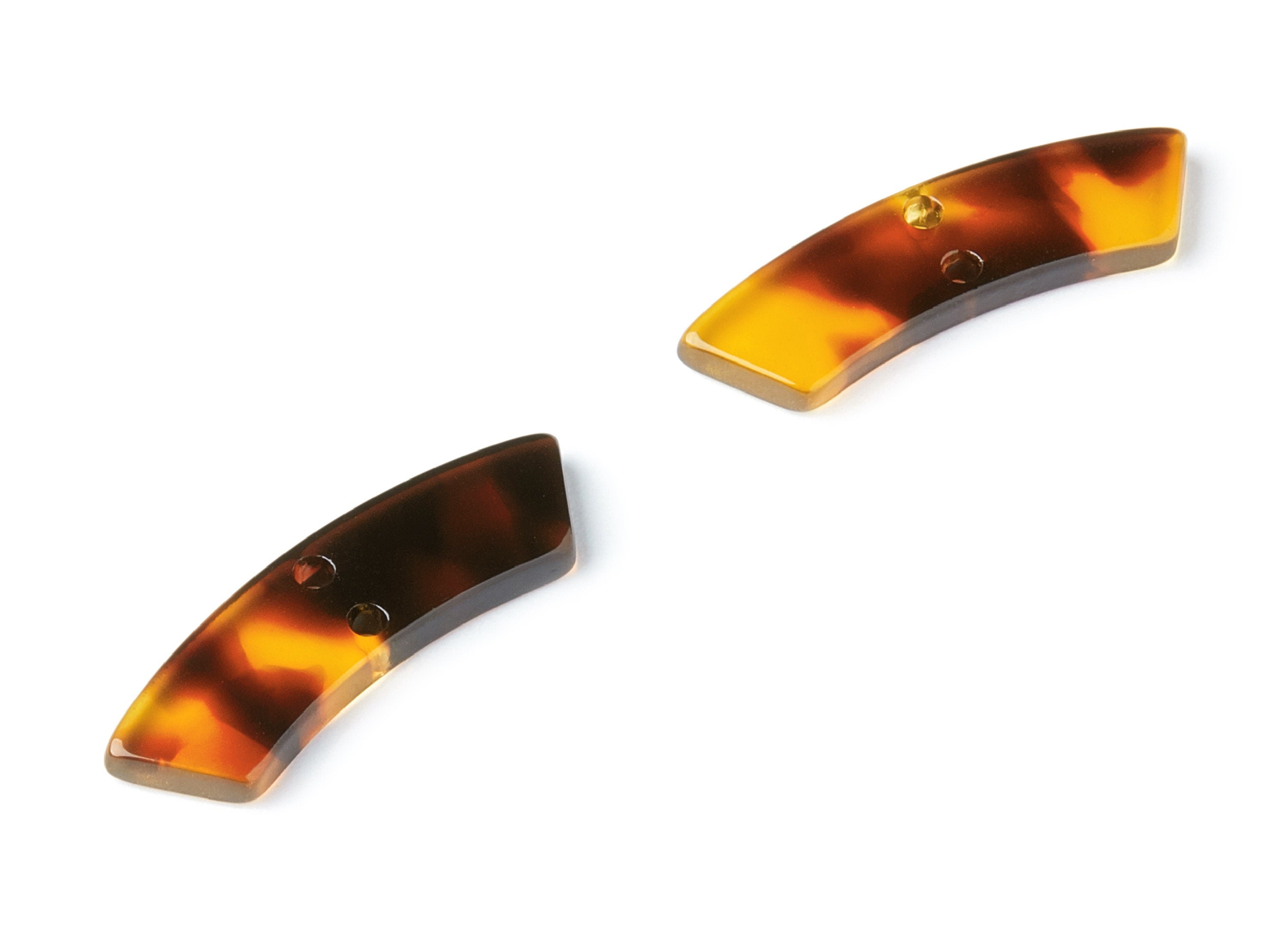 Acetate Acrylic Earring Charms - Tortoise Shell Earring - Irregular Shaped with 2 Holes - Color Code: A05 - 31.1x9.79x2.66mm - AC1371V - DOMEDBAZAAR