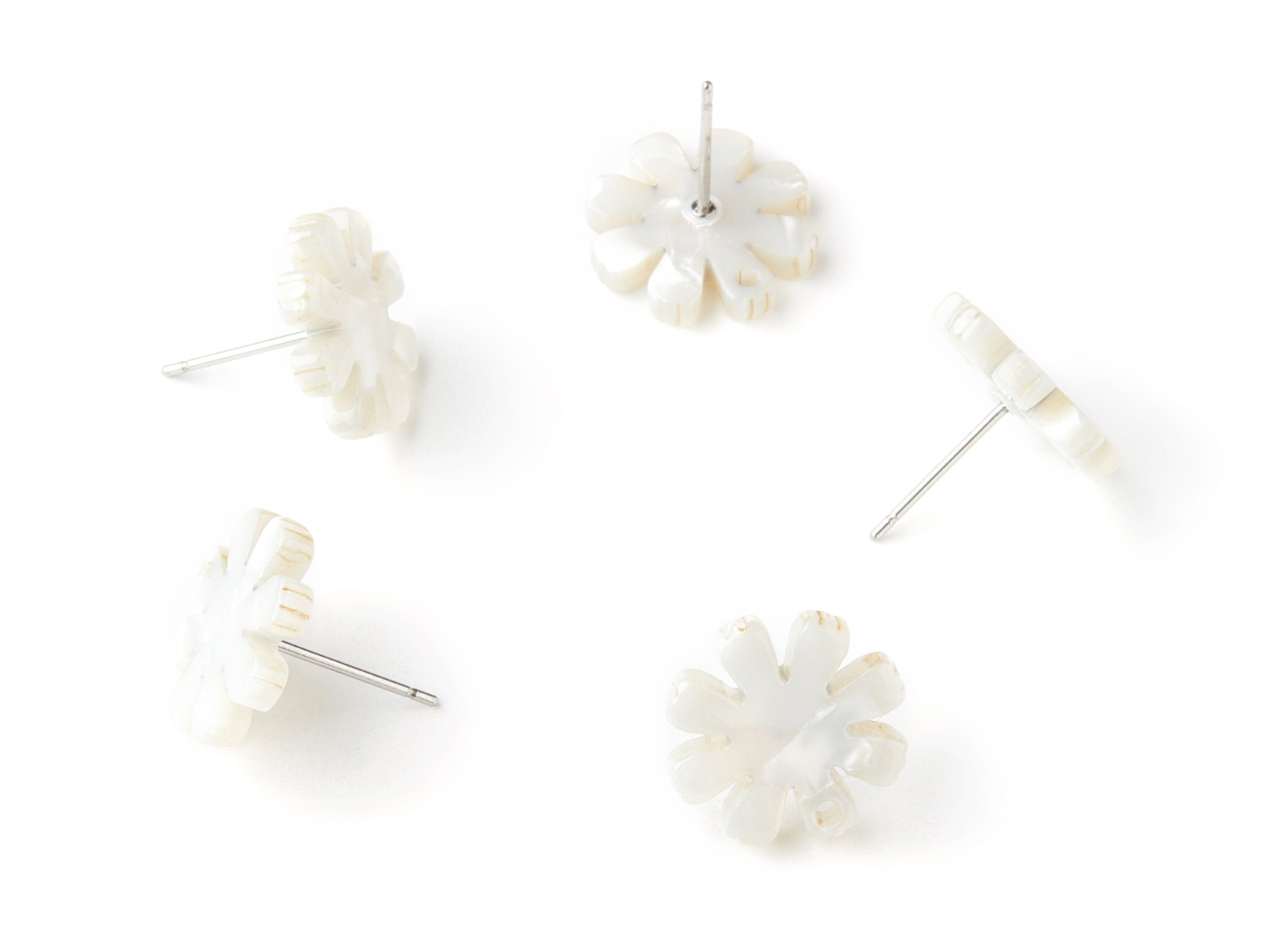 Acetate Acrylic Flower Earring Posst - Flower Earring Stud - Jewelry Supplies - Color Code:A12 - 14.48x14.04x2.65mm - AC1335A - DOMEDBAZAAR
