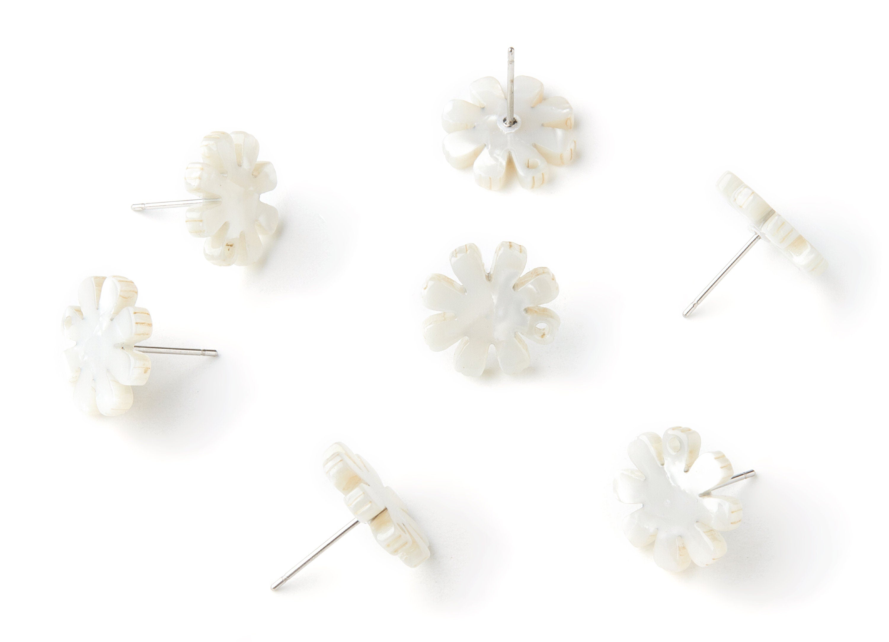 Acetate Acrylic Flower Earring Posst - Flower Earring Stud - Jewelry Supplies - Color Code:A12 - 14.48x14.04x2.65mm - AC1335A - DOMEDBAZAAR