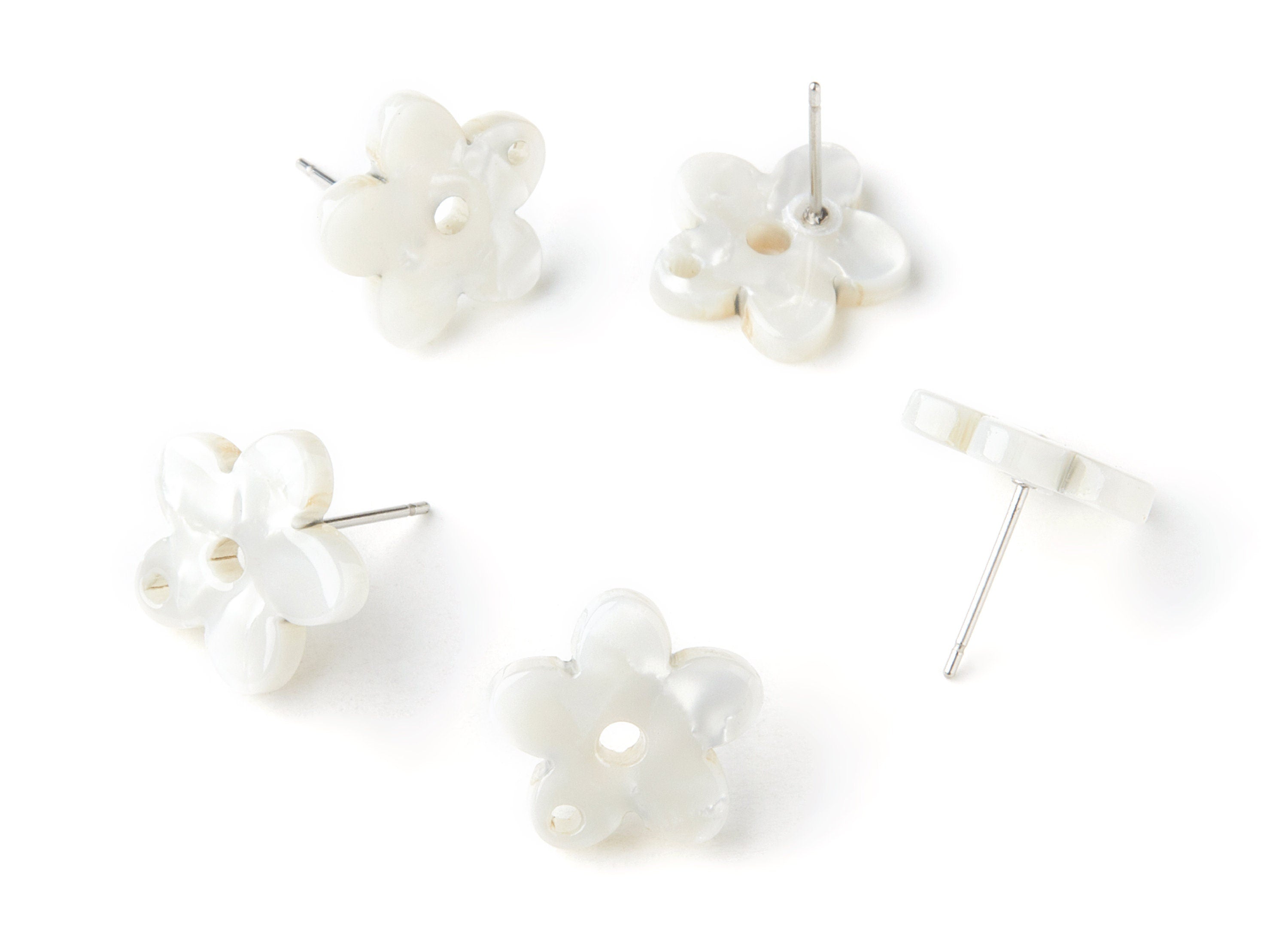 Acetate Flower Earring Post - Acetate Flower Earring Stud - Earring Post - Jewelry Supplies - Color Code: A12 - 14.71x14.18x2.33mm - AC1333B - DOMEDBAZAAR