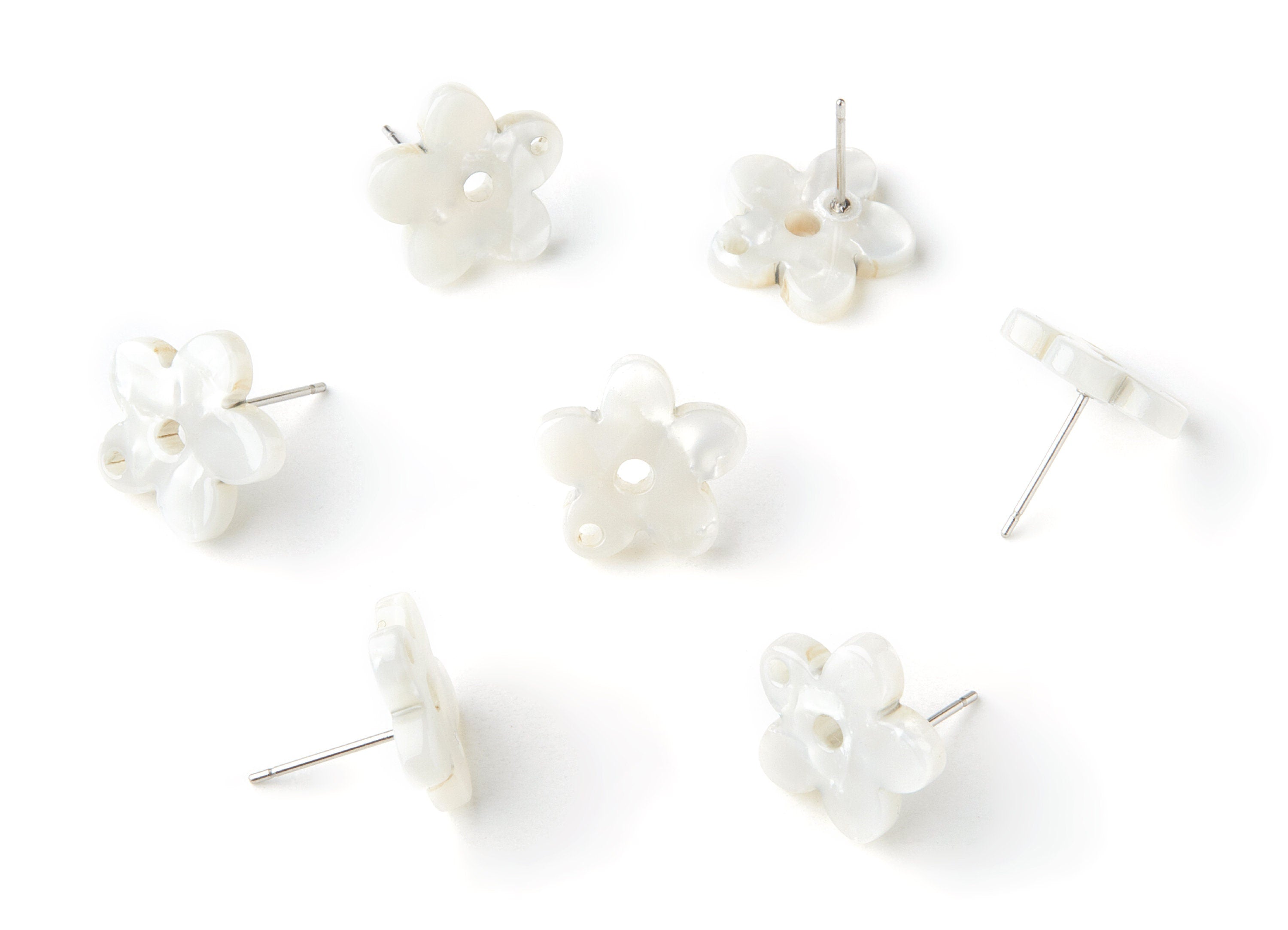 Acetate Flower Earring Post - Acetate Flower Earring Stud - Earring Post - Jewelry Supplies - Color Code: A12 - 14.71x14.18x2.33mm - AC1333B - DOMEDBAZAAR