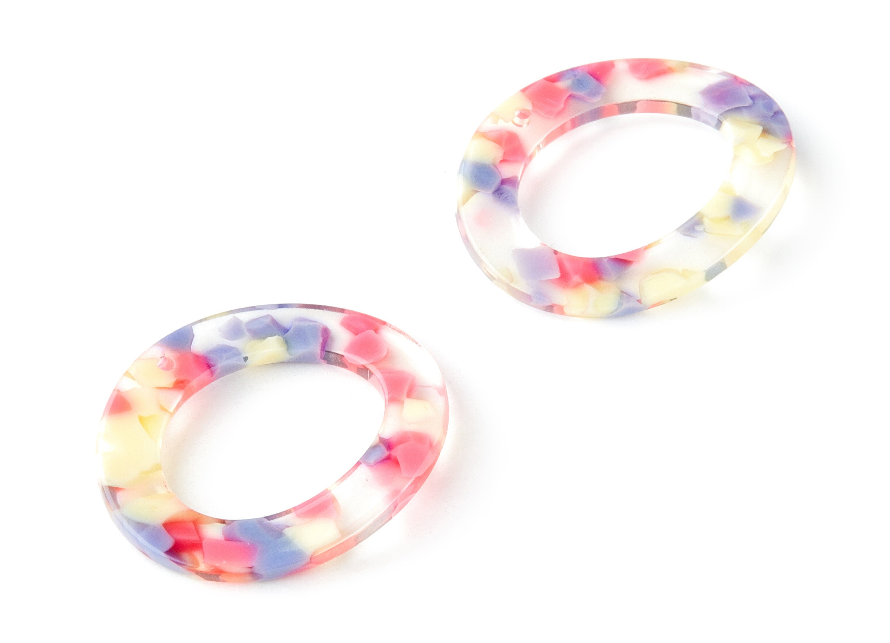 Acetate Oval Earring Charms - Acrylic Oval Pendant - Earring Findings - Jewelry Supplies - Color Code:A168 - 35.87x29.29x2.7mm - AC1248B - DOMEDBAZAAR