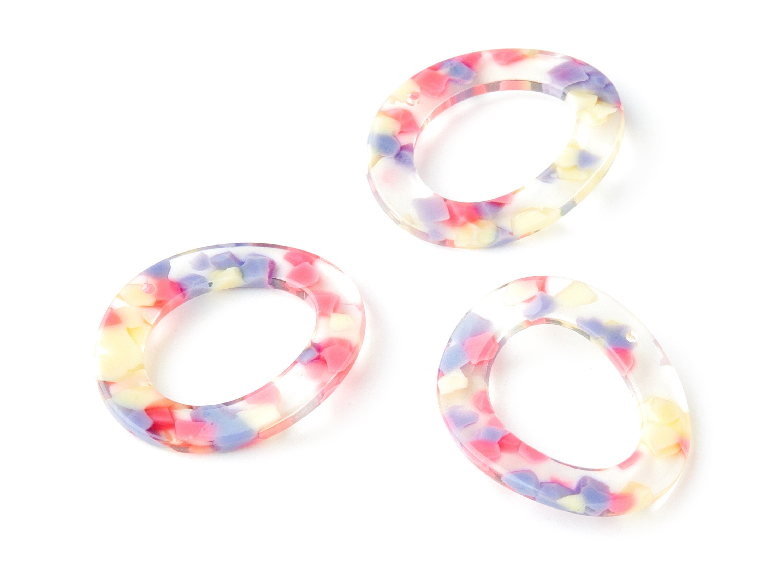 Acetate Oval Earring Charms - Acrylic Oval Pendant - Earring Findings - Jewelry Supplies - Color Code:A168 - 35.87x29.29x2.7mm - AC1248B - DOMEDBAZAAR