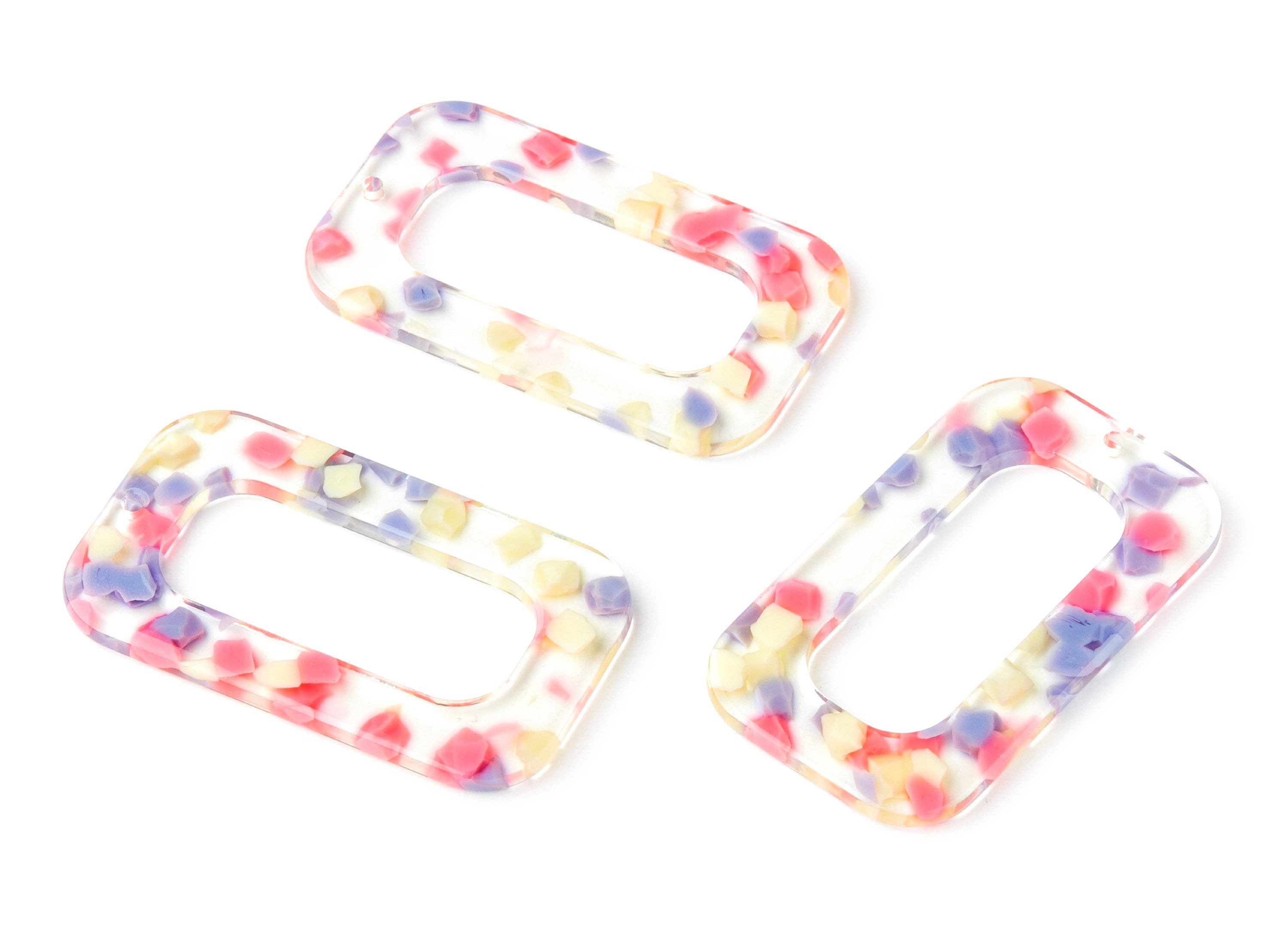 Acetate Acrylic Frame Earring Charms - Acetate Frame Pendant - Jewelry Supplies - Color Code: A168 - 49.63x28.89x2.64mm - AC1249B - DOMEDBAZAAR