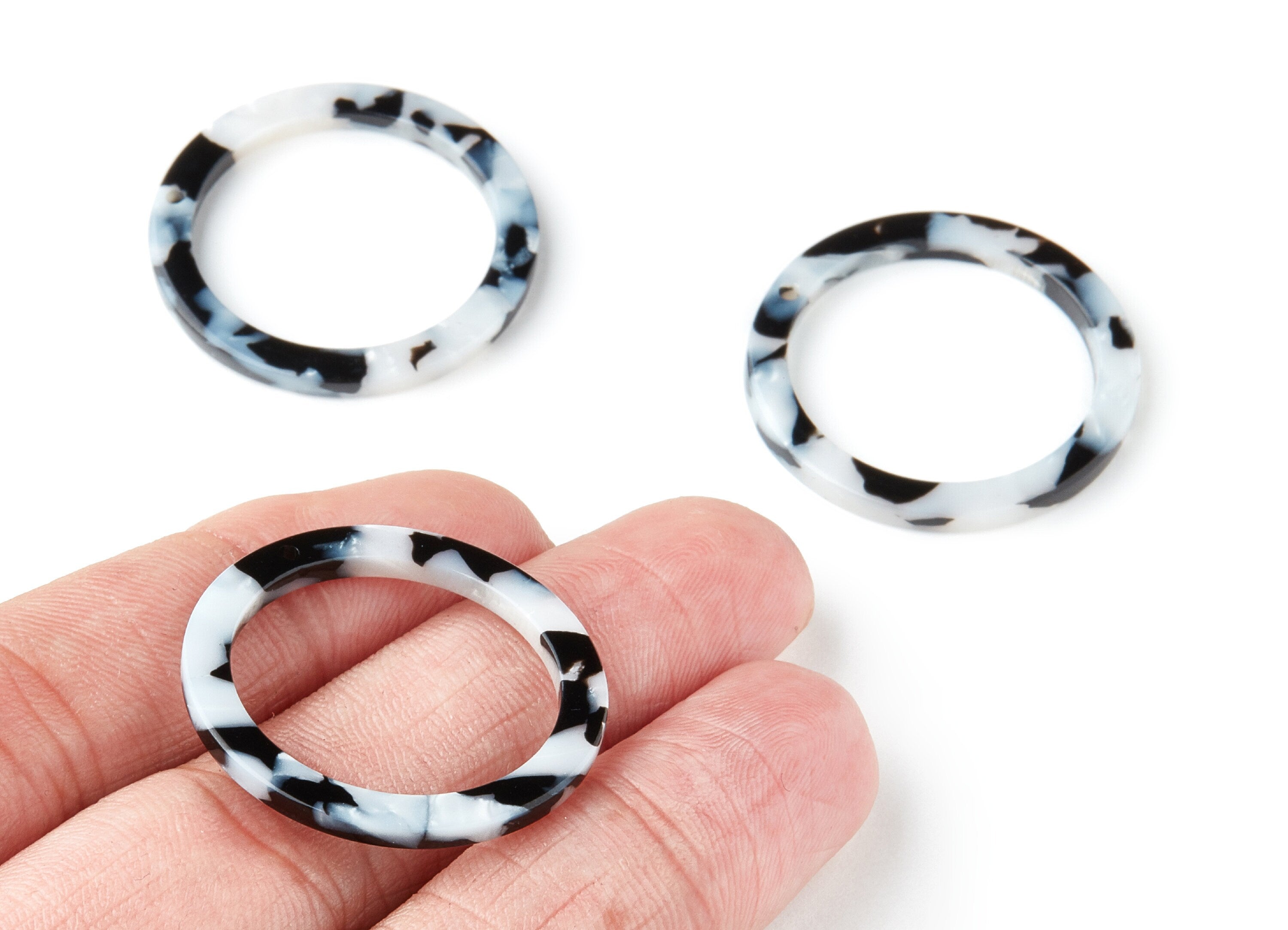 Acetate Circle Earring Charms - Circle Shaped Pendant - Earring Findings - Jewelry Supplies - Color Code: A15 - 29.8x29.8x2.52mm - AC1119H - DOMEDBAZAAR