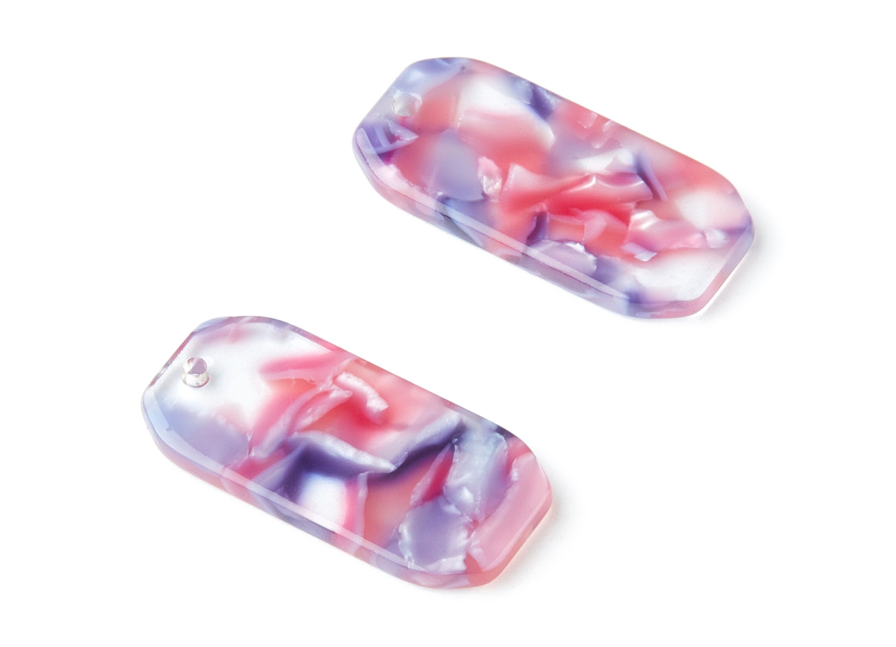 Acetate Acrylic Rectangle Earring Charms - Rectangle pendant - Jewelry Supplies - Color Code: A118 - 31.7x14.88x2.72mm - AC1390B - DOMEDBAZAAR