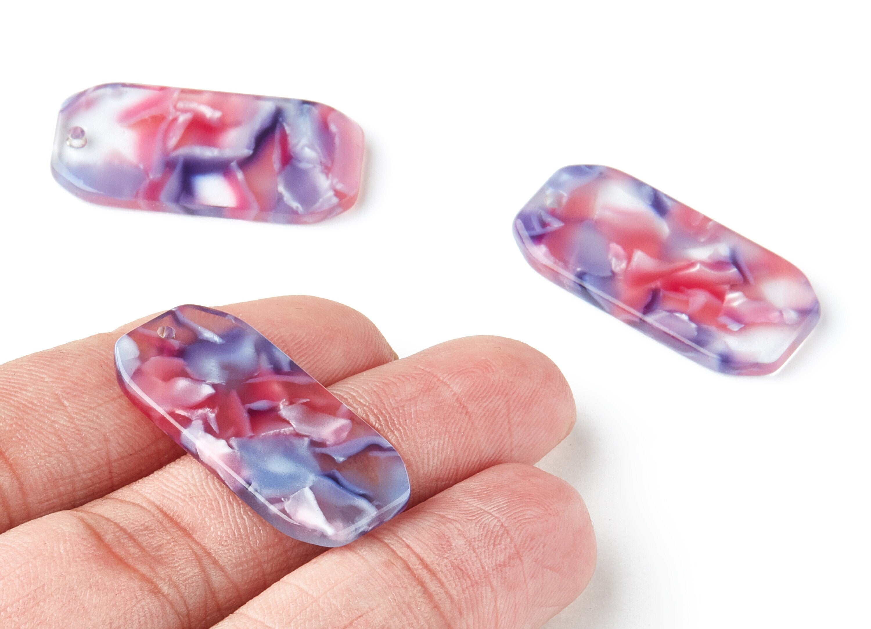 Acetate Acrylic Rectangle Earring Charms - Rectangle pendant - Jewelry Supplies - Color Code: A118 - 31.7x14.88x2.72mm - AC1390B - DOMEDBAZAAR