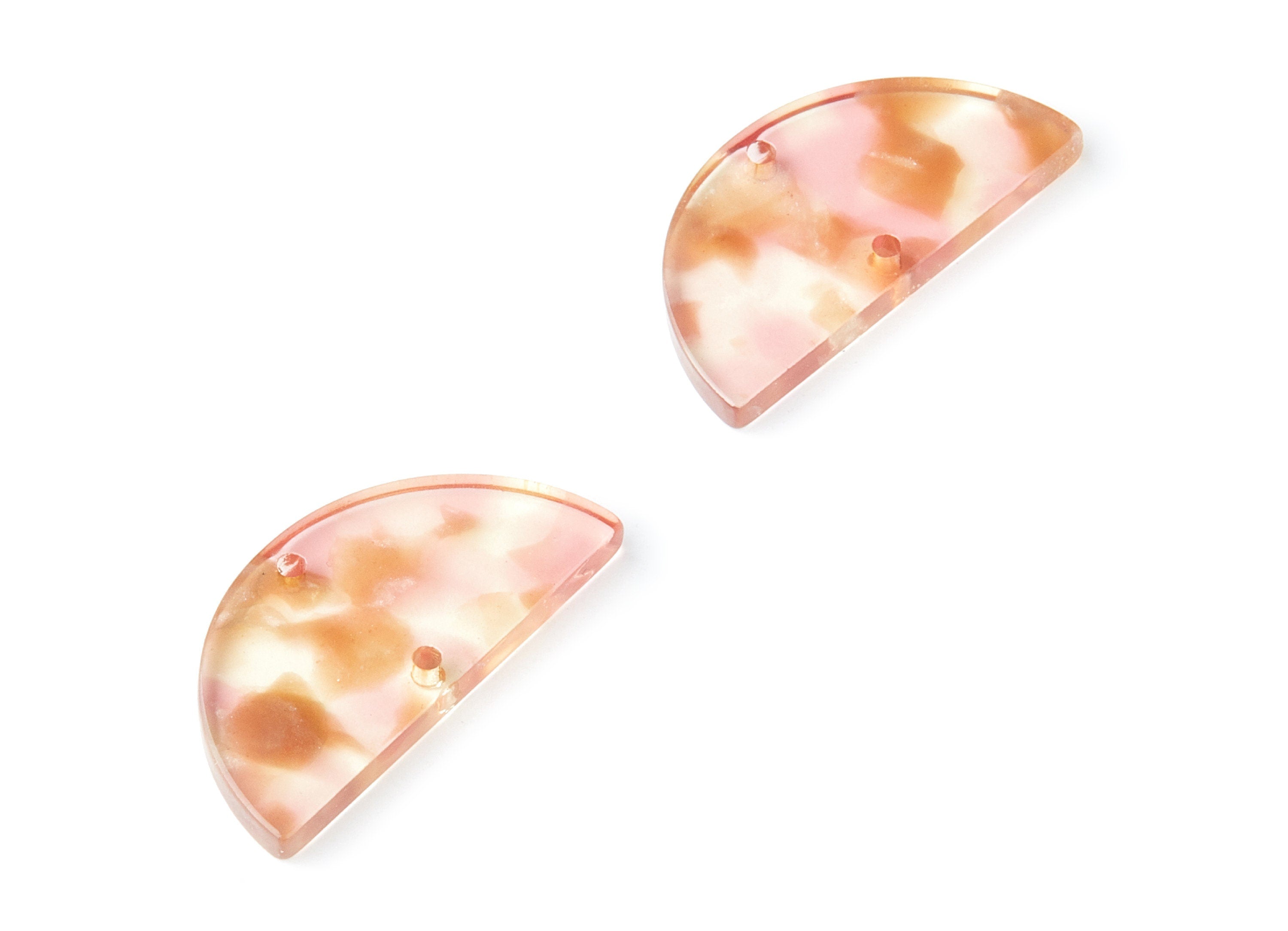 Acetate Semicircle Connectors Charms - 2 Hole - Semicircle Earrings - Earring Findings - Color Code: A45 - 15x30x2.6mm - AC1061J - DOMEDBAZAAR