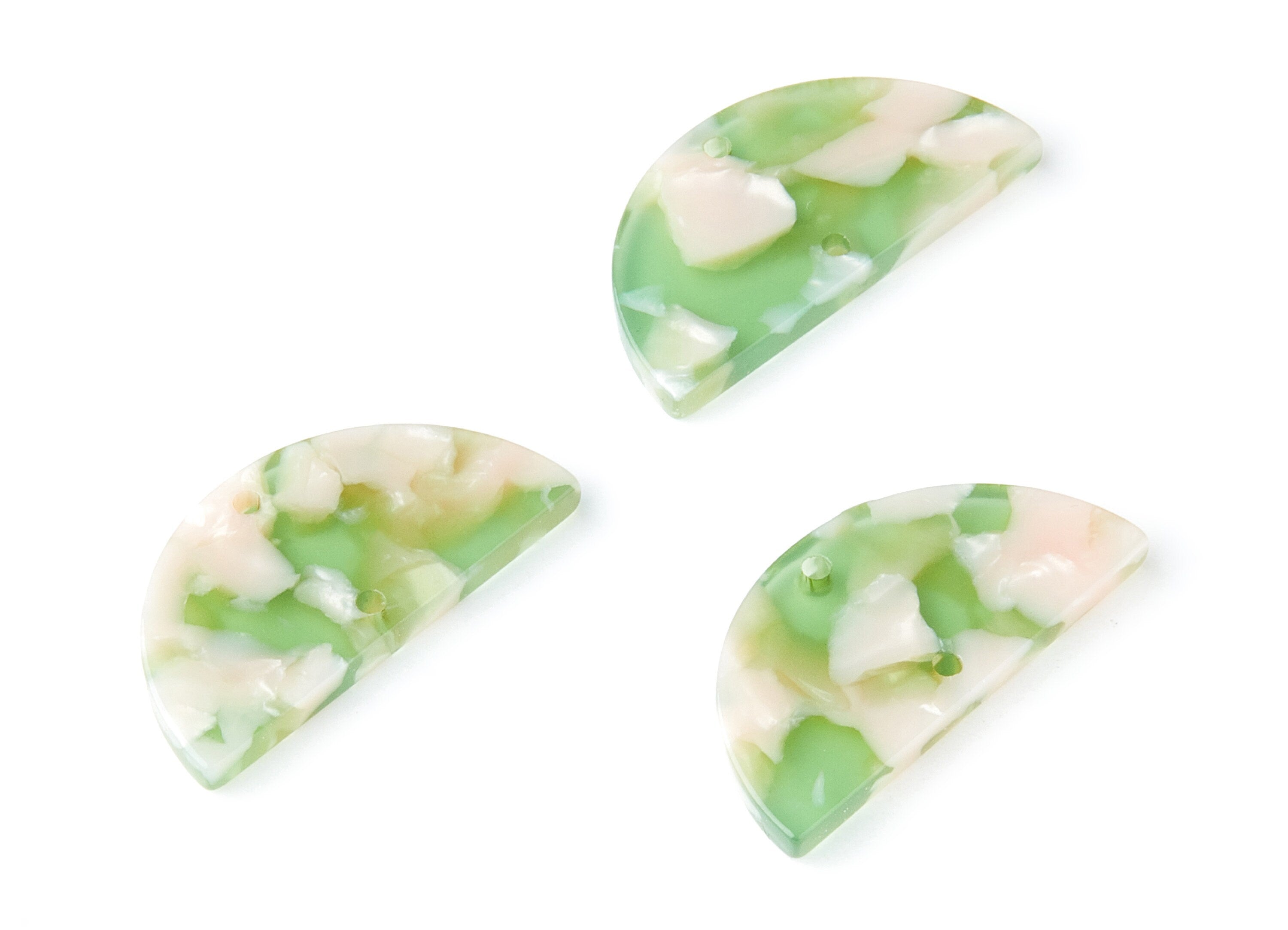 Acetate Semicircle Connectors Charms - 2 Hole - Semicircle Earrings - Earring Findings - Color Code: A38 - 15x30x2.6mm - AC1061N - DOMEDBAZAAR