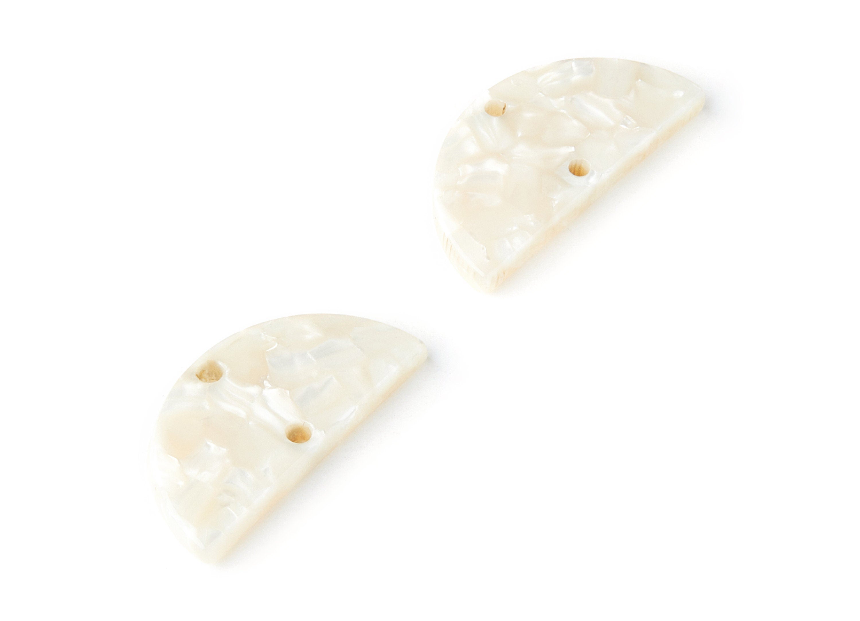 Acetate Semicircle Connectors Charms - 2 Hole - Semicircle Earrings - Earring Findings - Color Code: A33 - 15x30x2.6mm - AC1061O - DOMEDBAZAAR