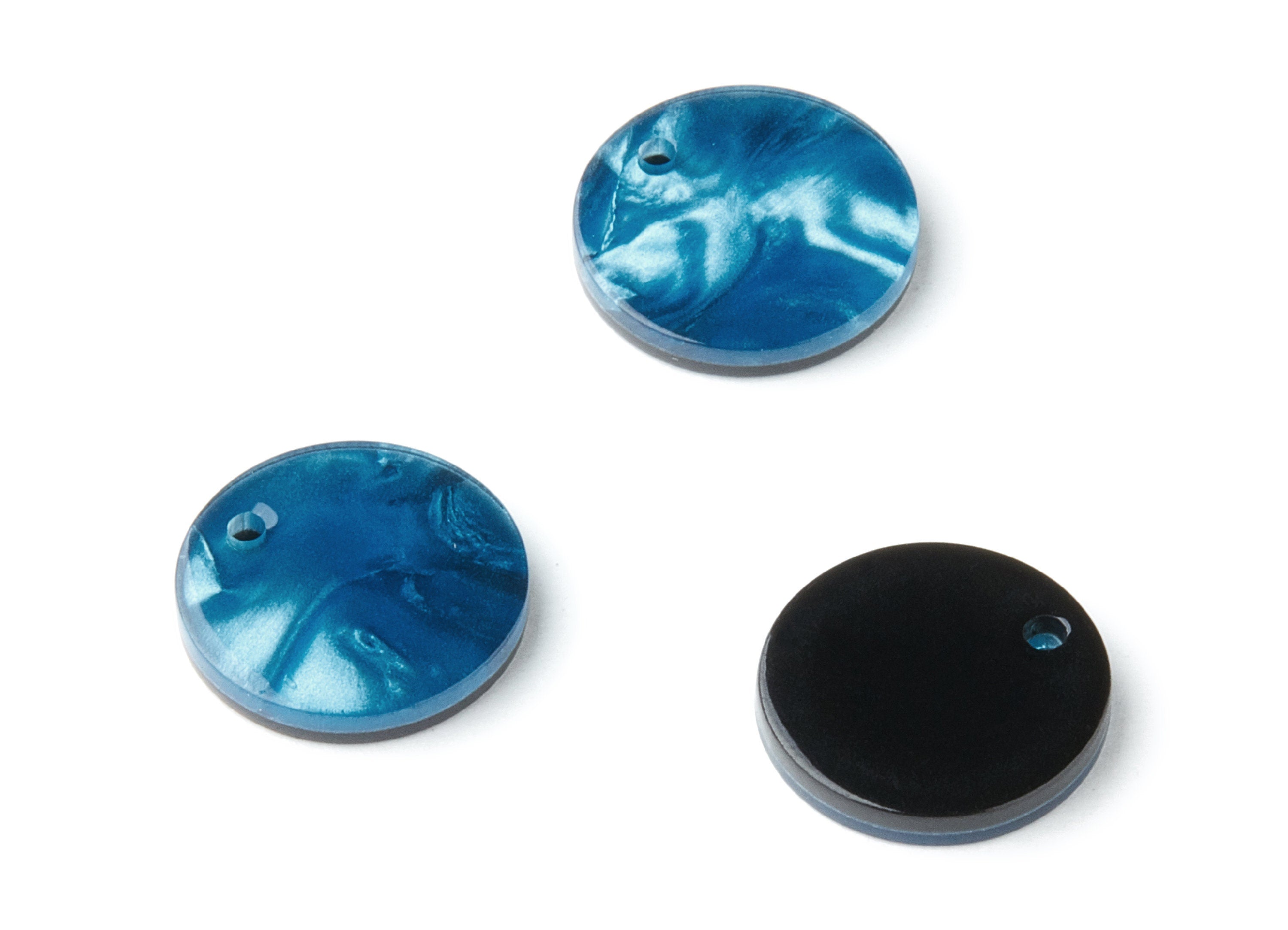 Acetate Round Charms - Coin Earring and Pendant - Earring Findings - Jewelry Supplys - Color Code: A233 - 16.09x16.09x2.64mm - AC1107K - DOMEDBAZAAR