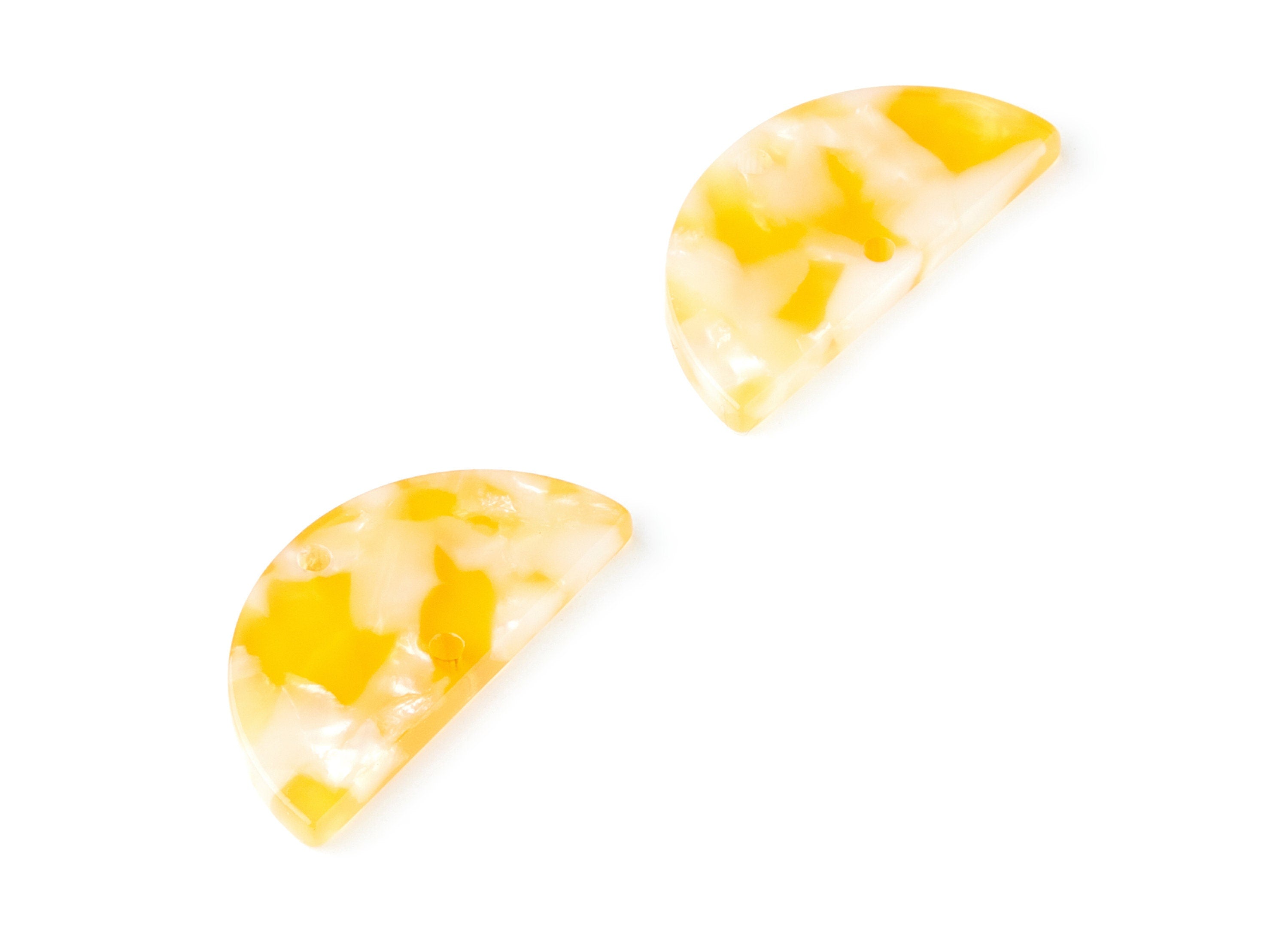 Acetate Semicircle Connectors Charms - 2 Hole - Semicircle Earrings - Earring Findings - Color Code: A43 - 15x30x2.6mm - AC1061R - DOMEDBAZAAR