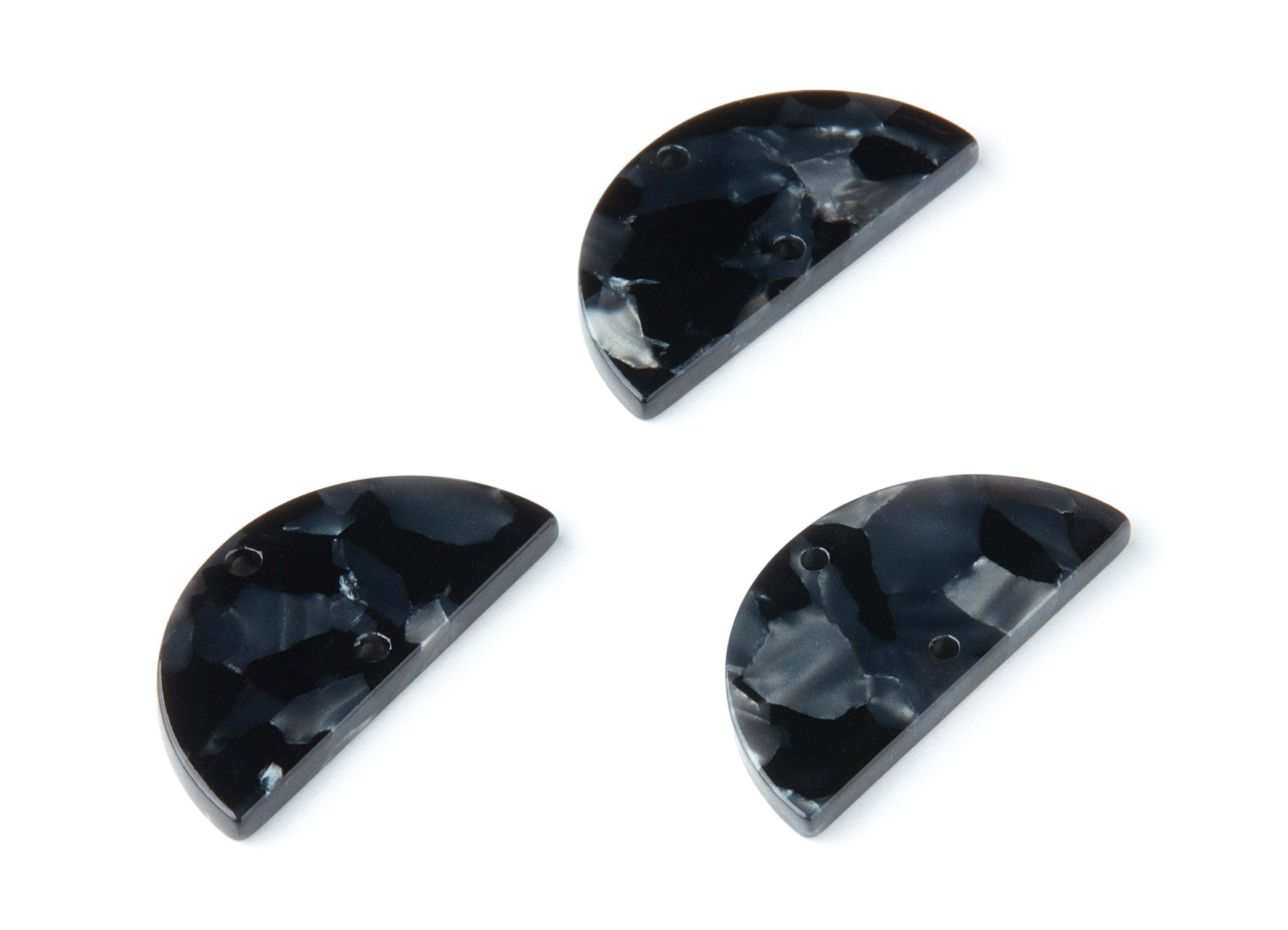 Acetate Semicircle Connectors Charms - 2 Hole - Semicircle Earrings - Earring Findings - Color Code: A48 - 15x30x2.6mm - AC1061S - DOMEDBAZAAR