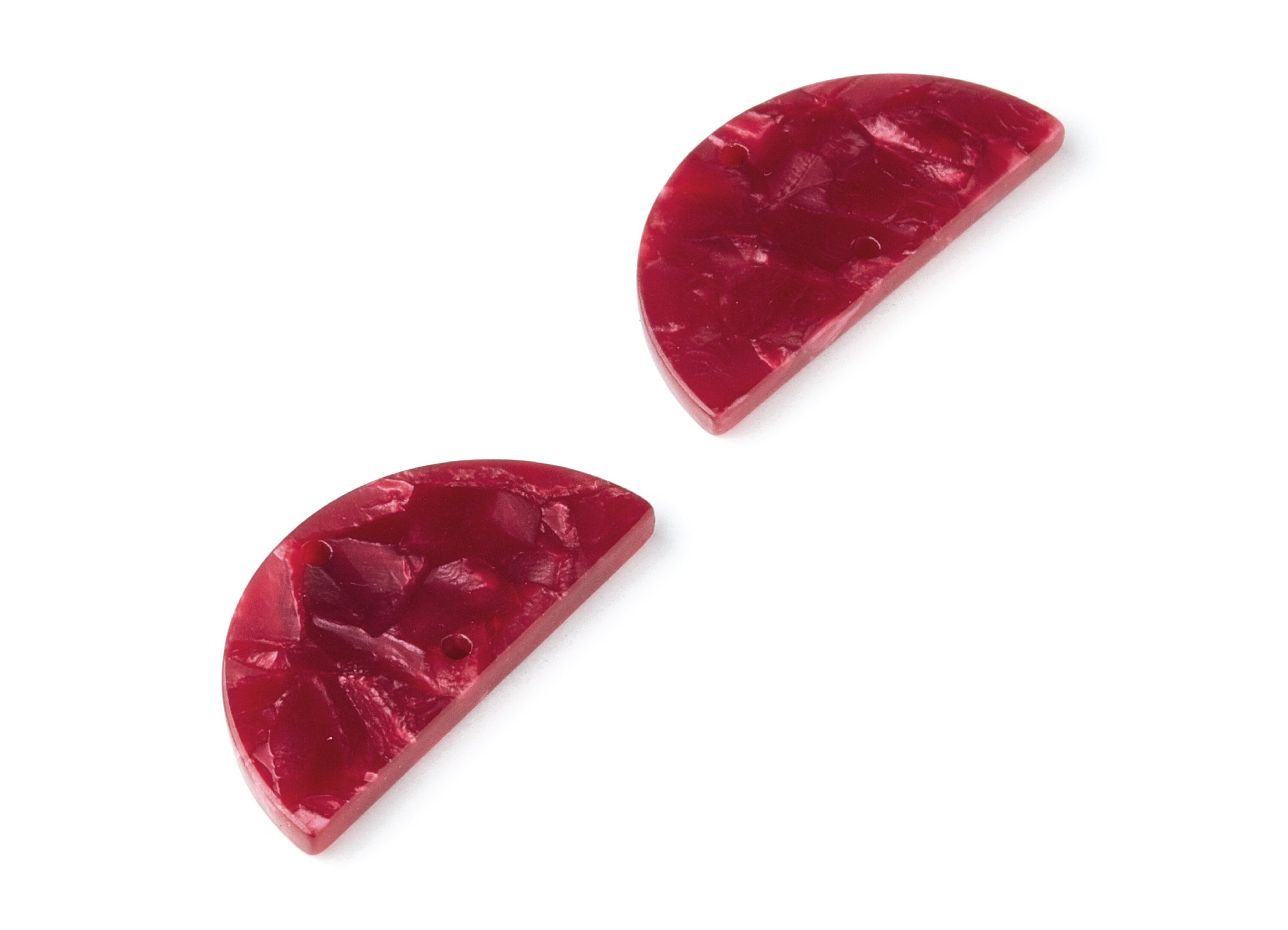 Acetate Semicircle Connectors Charms - 2 Hole - Semicircle Earrings - Earring Findings - Color Code:A47 - 15x30x2.6mm - AC1061Z - DOMEDBAZAAR